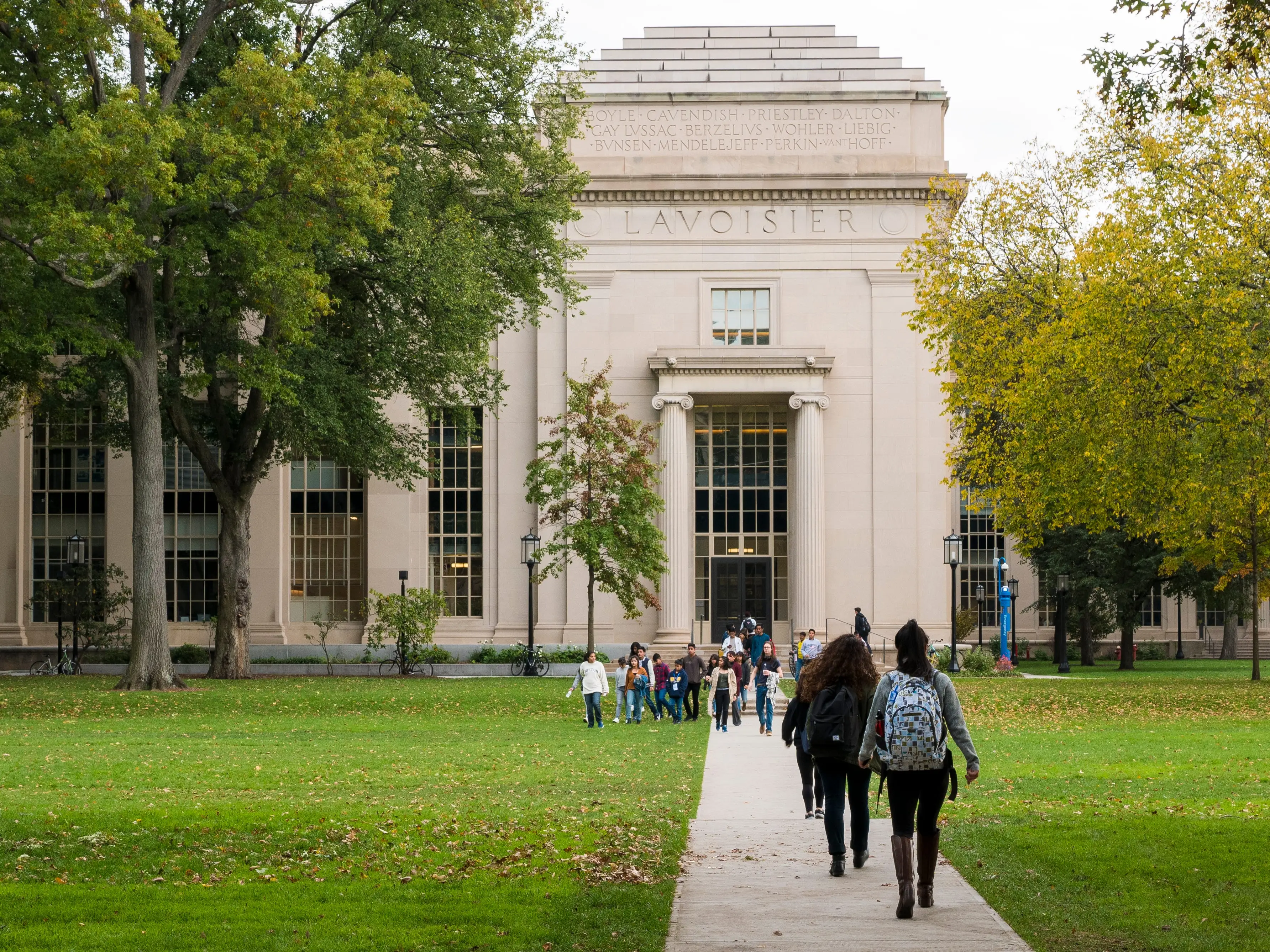 The iconic architecture of the historic Massachusetts Institute of Technology in Cambridge, MA, USA.