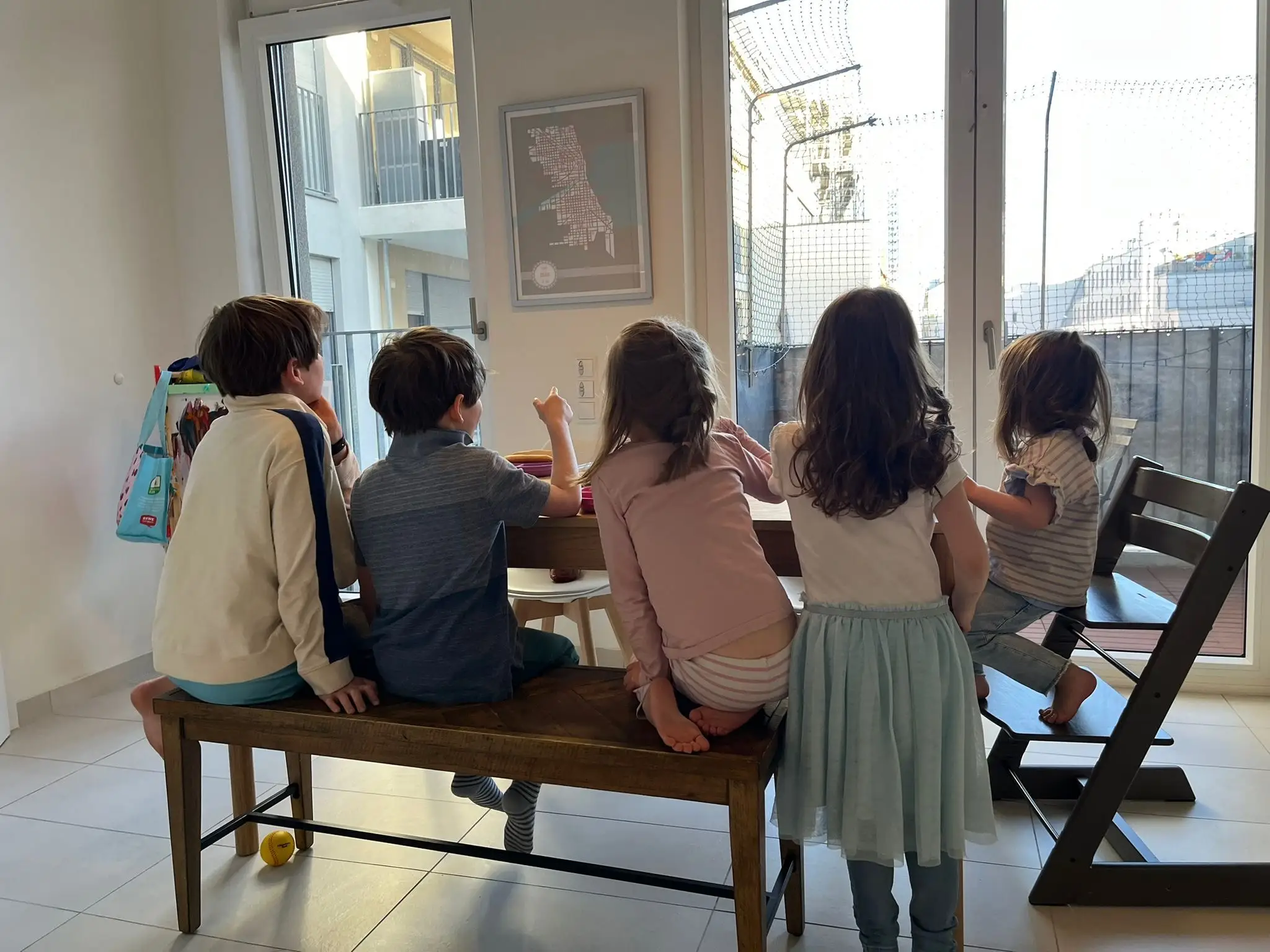 Kids having dinner