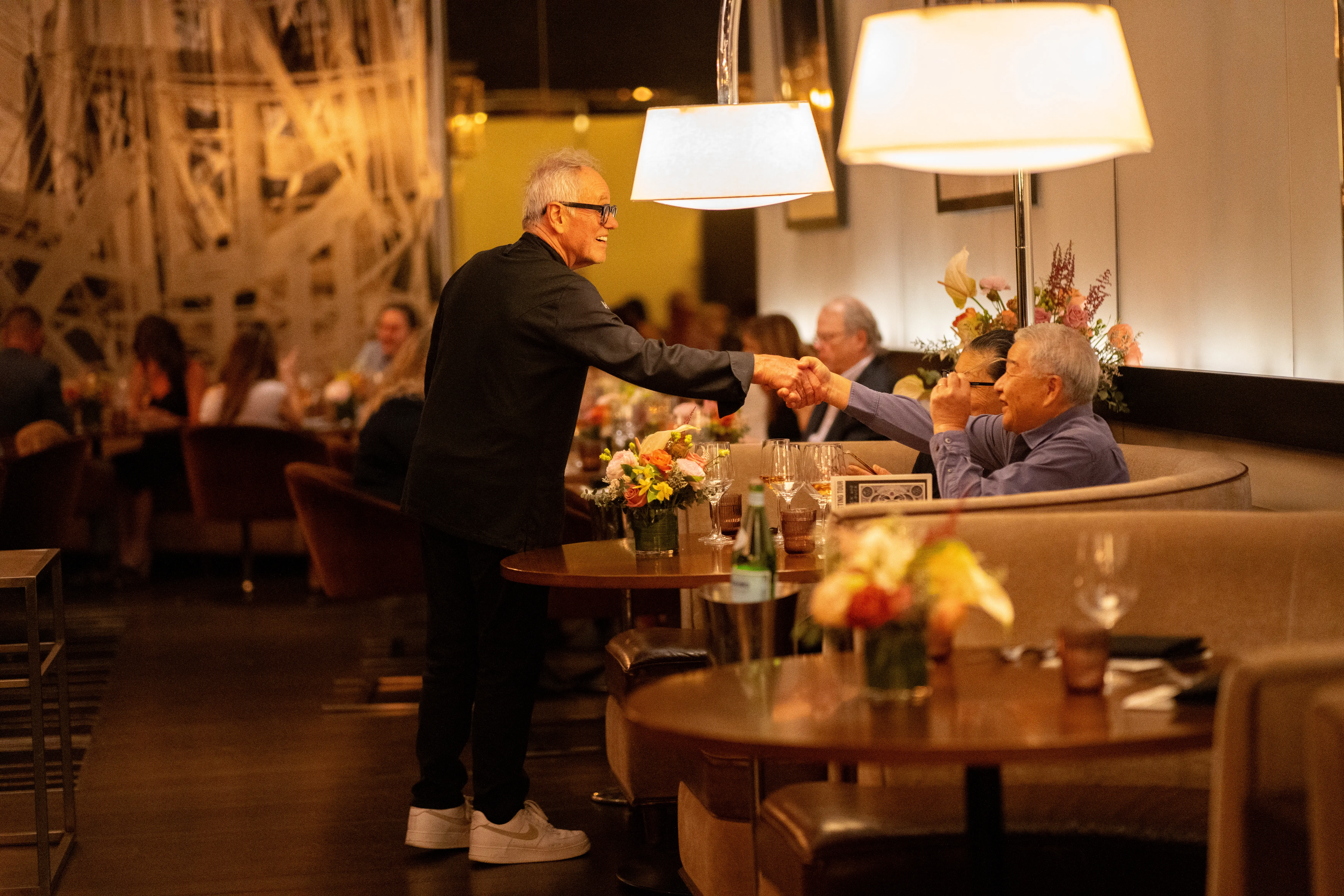 Wolfgang Puck greeting guests at CUT.