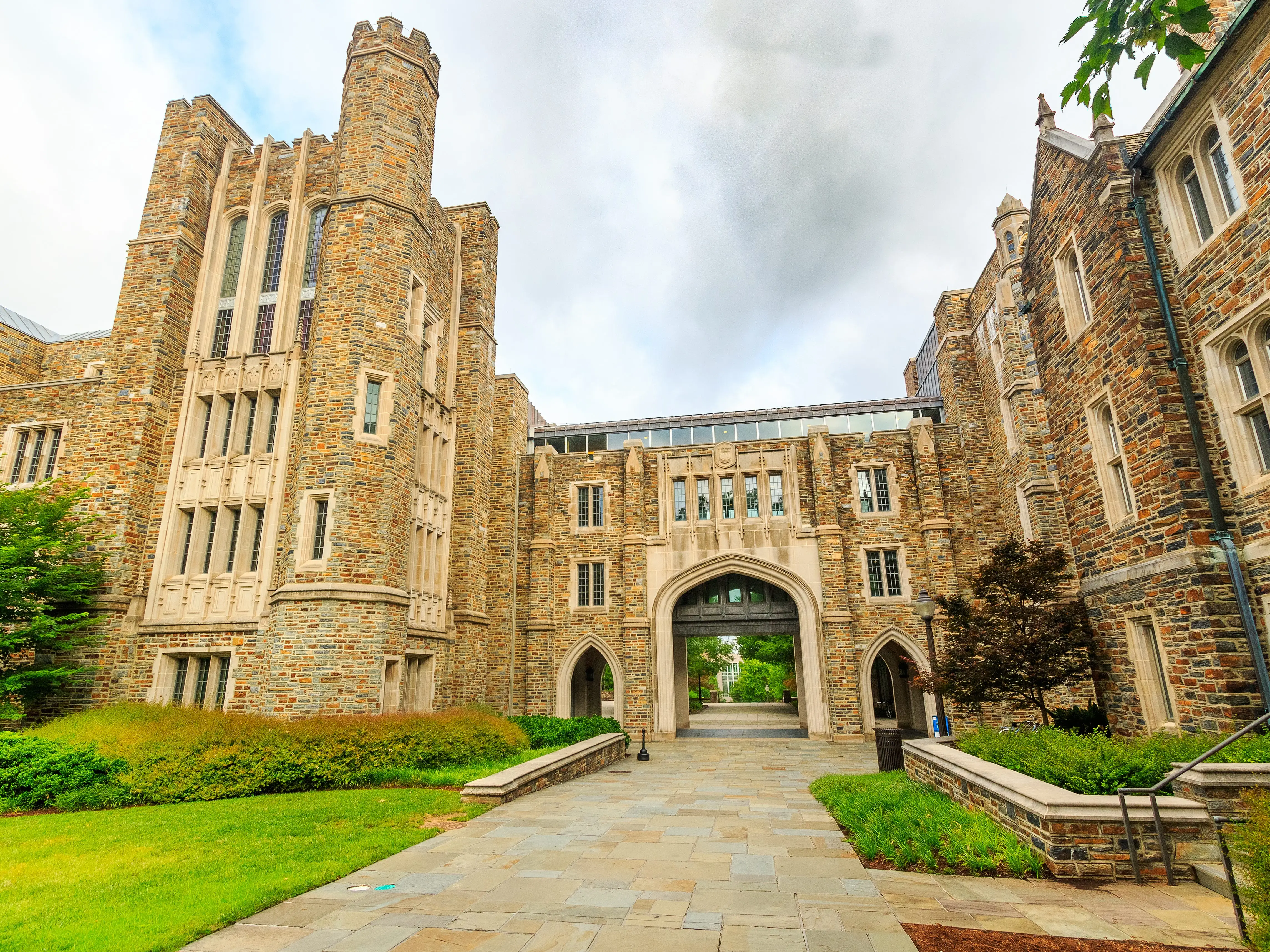 DURHAM, NC, USA - JUNE 18: William R. Perkins Library and Bostock Library on June 18, 2017 at Duke University in Durham, North Carolina.