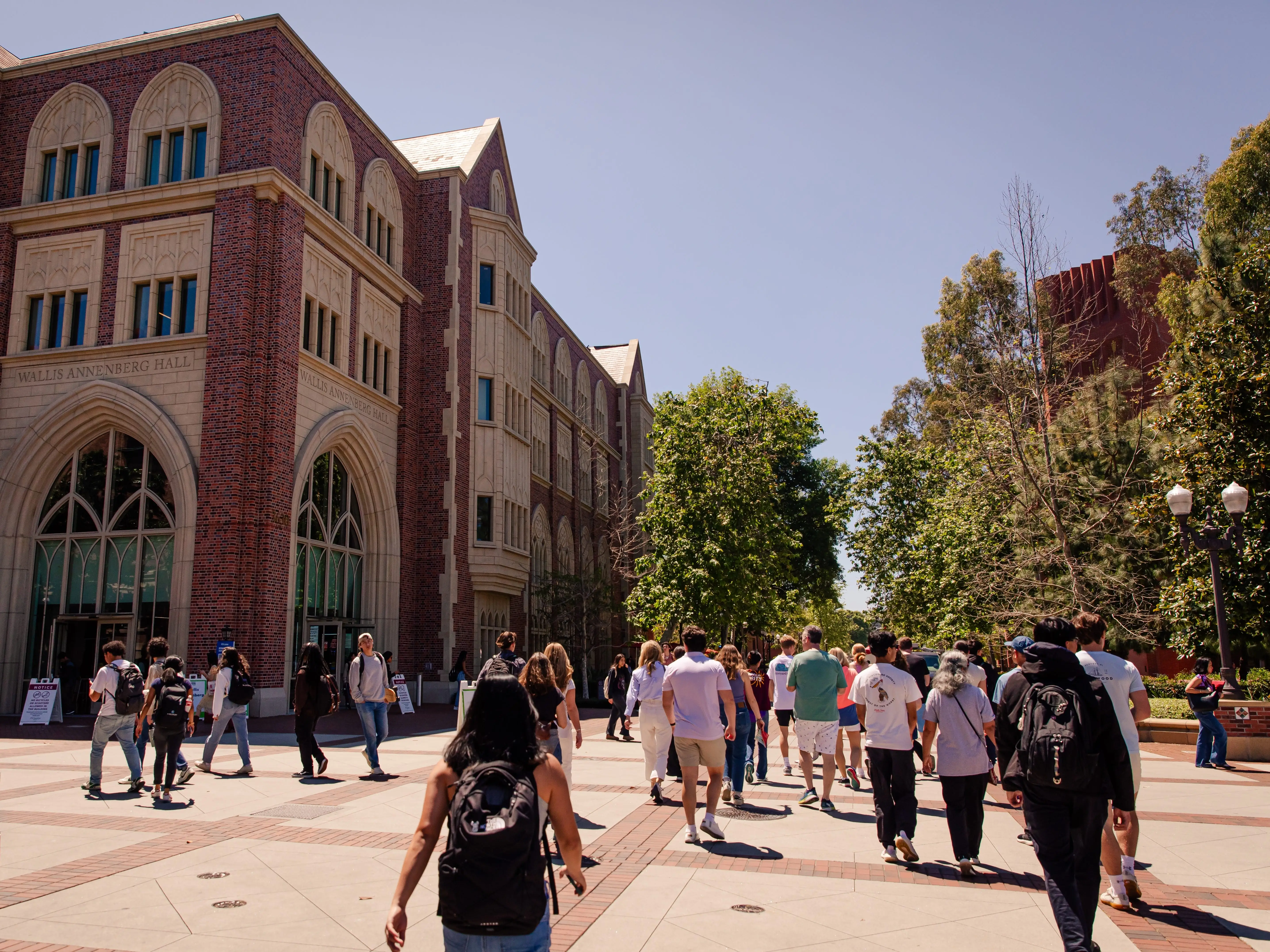 Los Angeles, California US - April 16, 2024: campus of The University of Southern California USC, a private research university in Los Angeles, on a sunny day