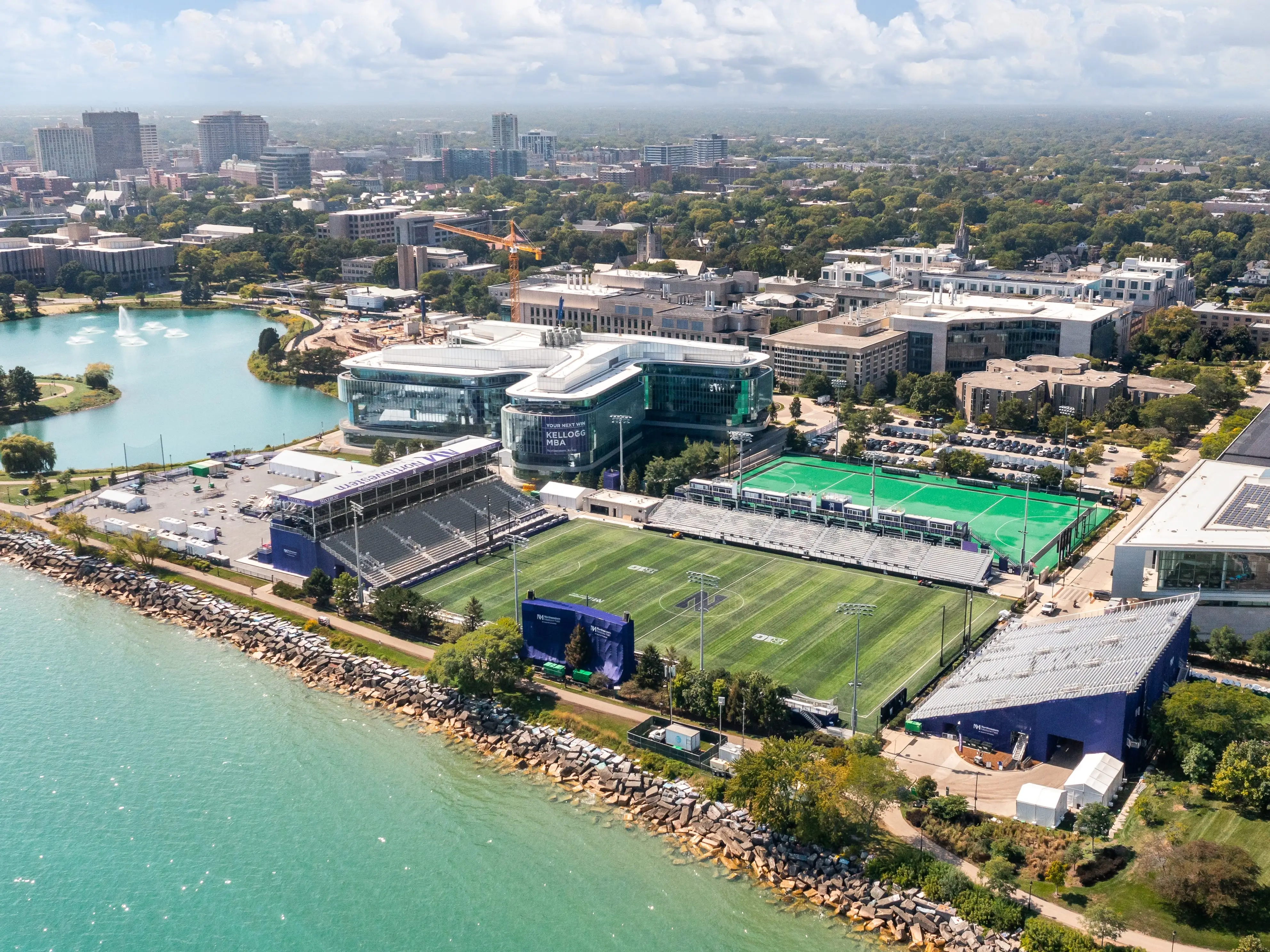 Evanston, IL, USA - September 18, 2025: Northwestern Medicine Field at Northwestern University is the schools soccer, lacrosse, and temporary football field while Ryan Field is built.