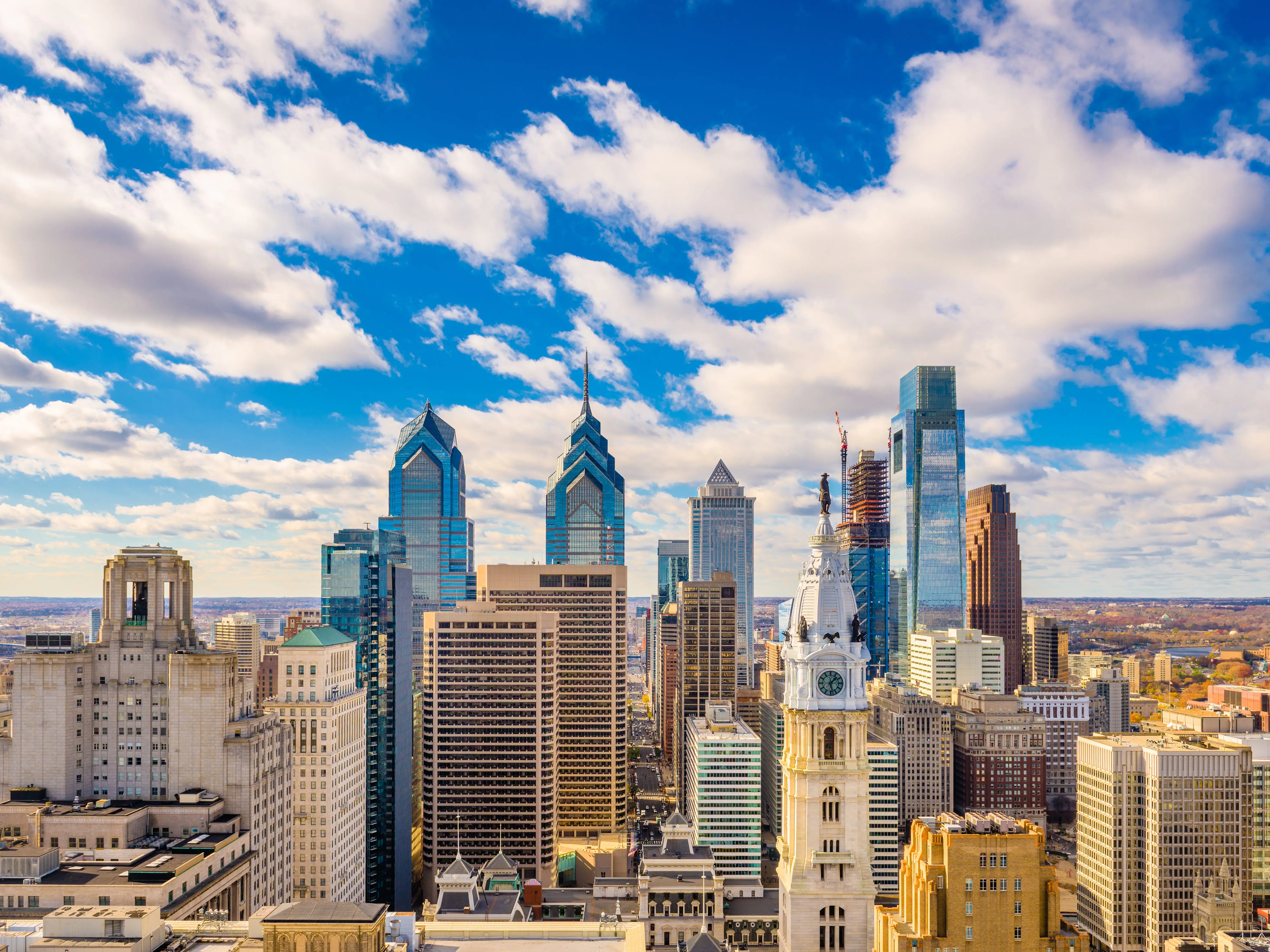 Philadelphia, Pennsylvania, USA downtown city skyline
