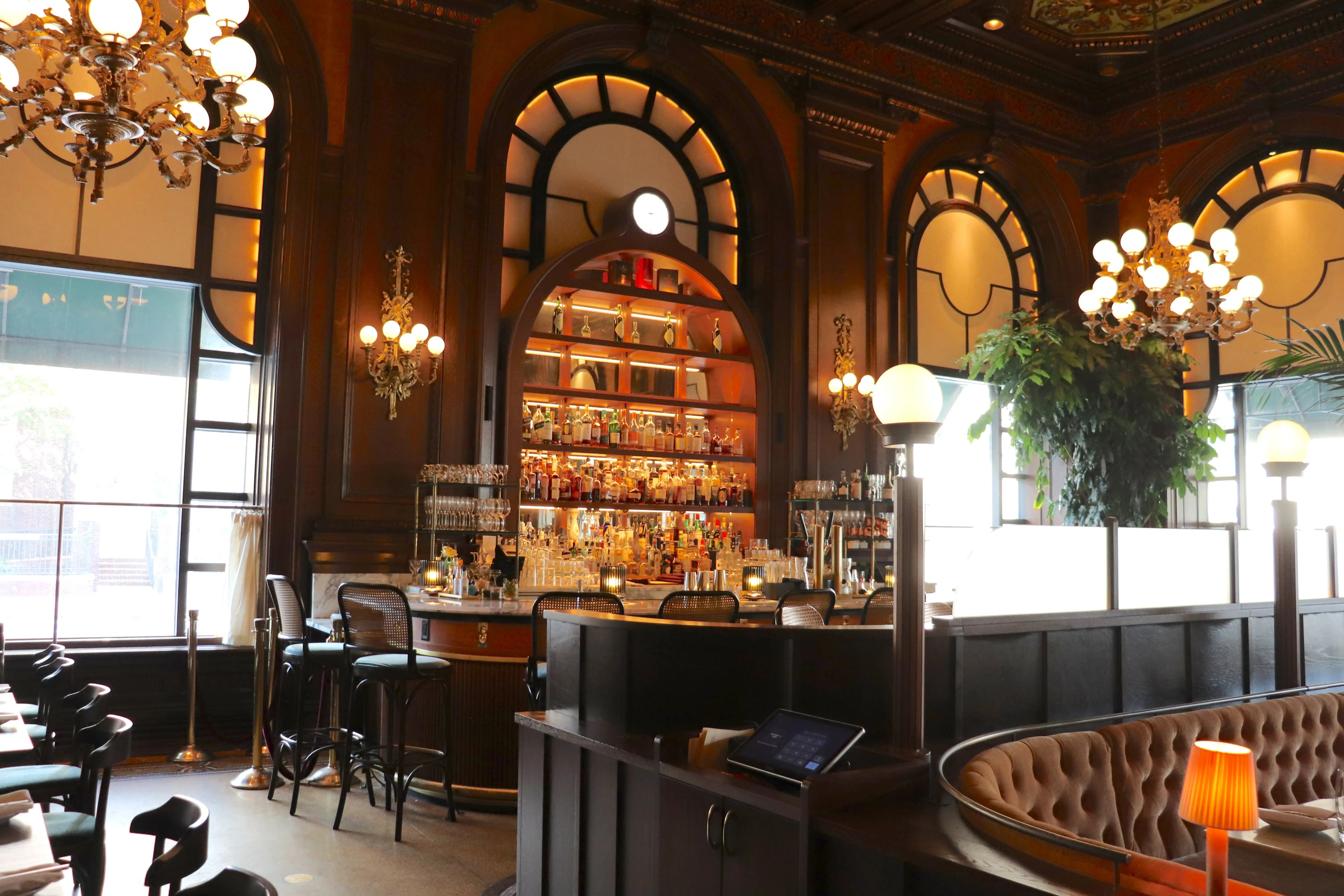 The bar at the Green Room at Hotel Du Pont.