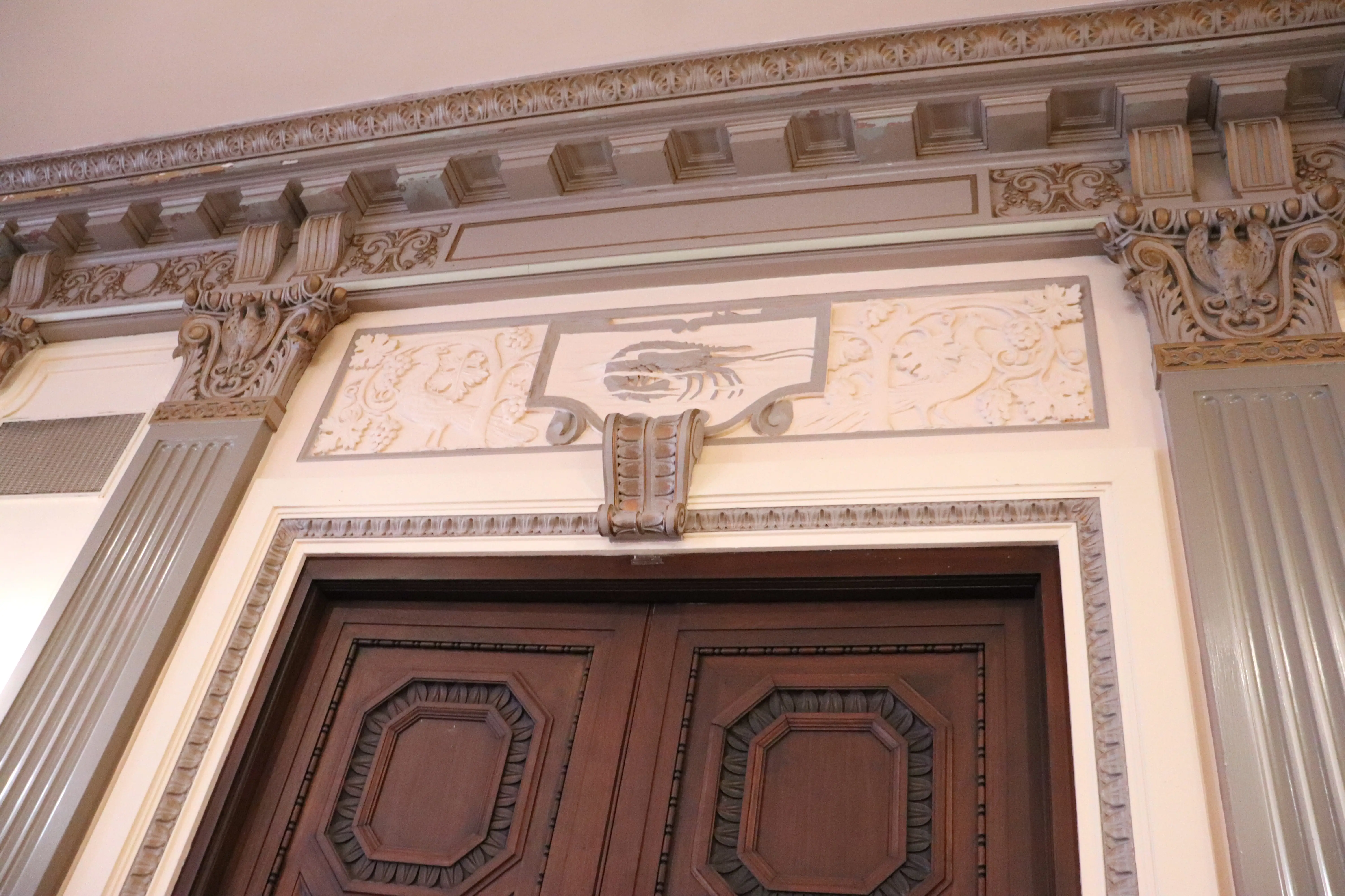 A sea creature engraving in the du Barry Room.