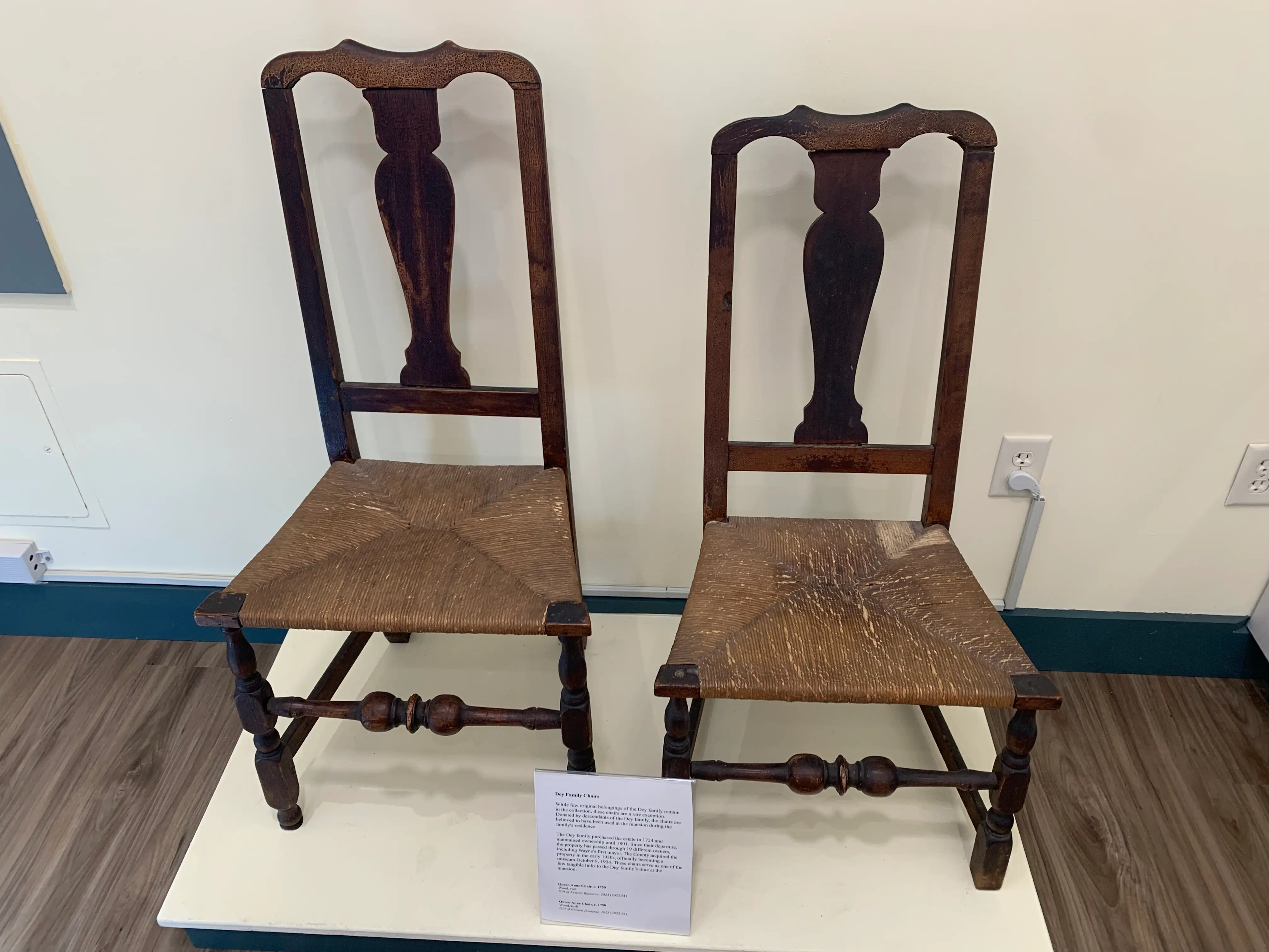 Dey Mansion original wooden chairs
