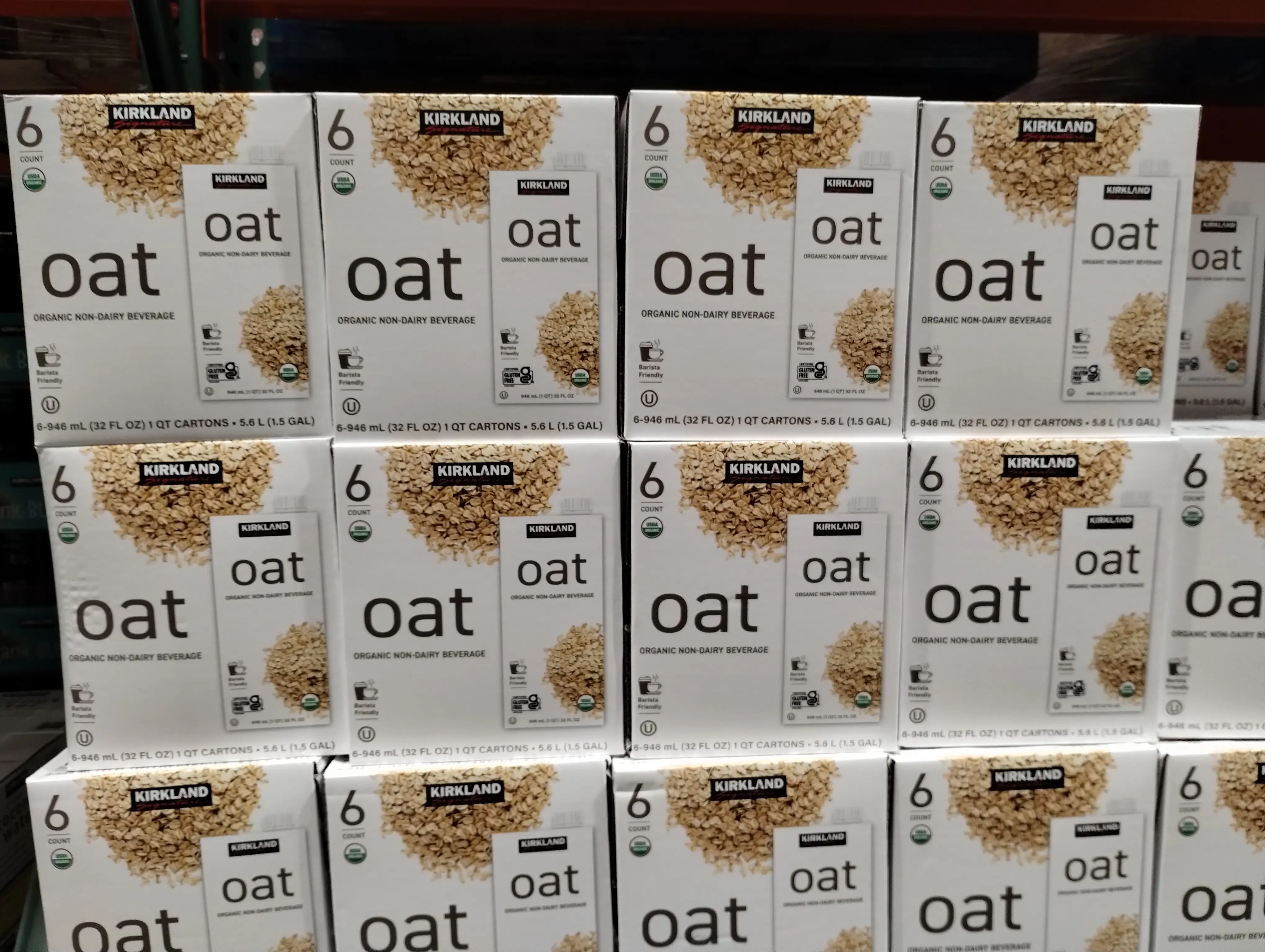 Kirkland Signature oat beverage display