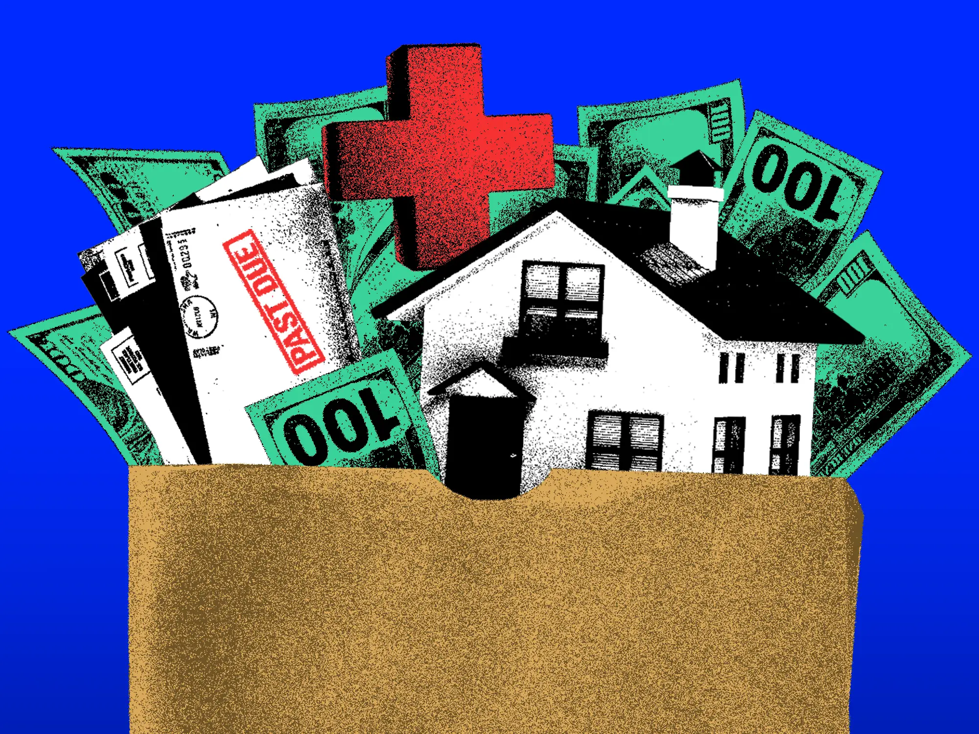 Graphic showing money and expenses popping out of an envelope