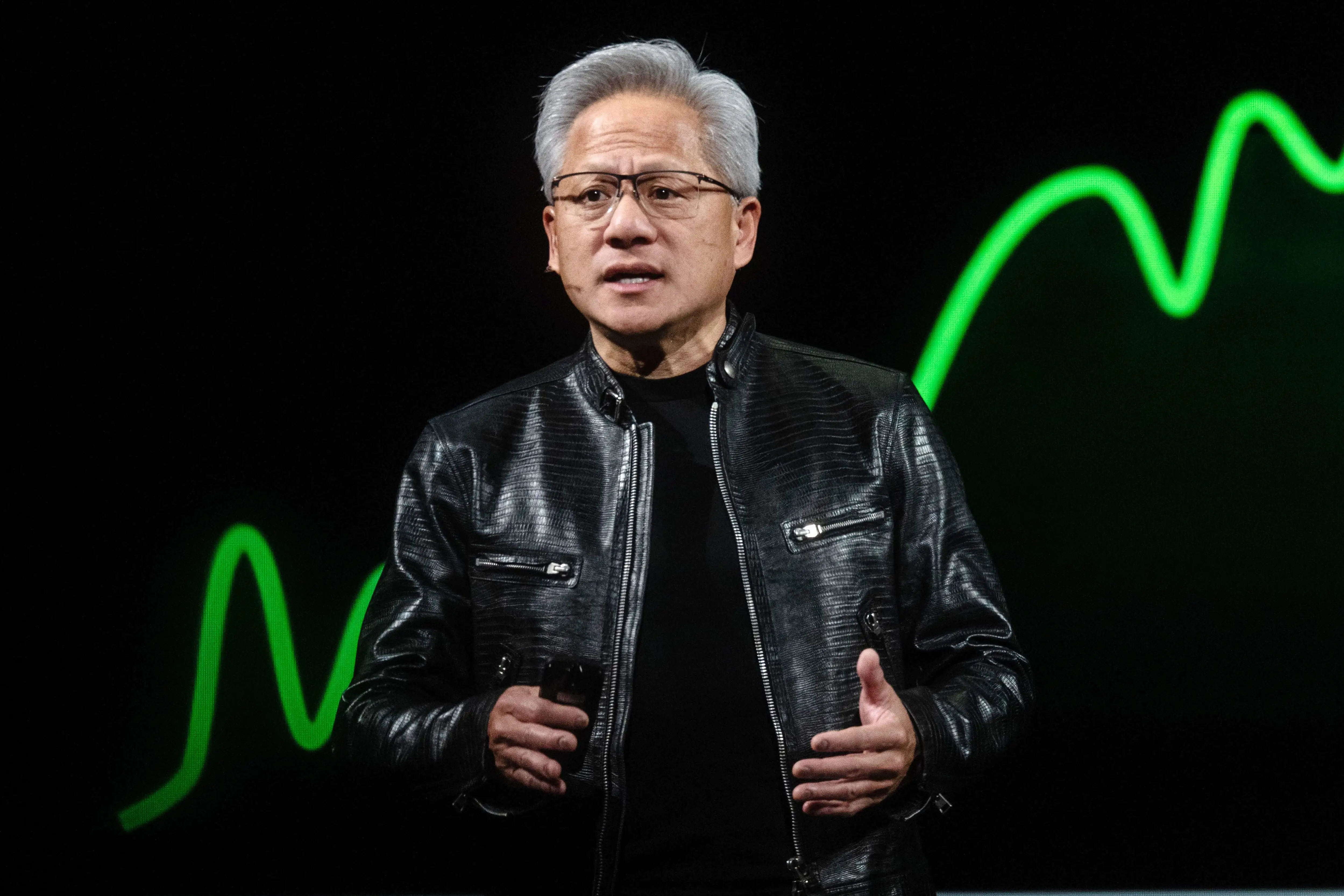 Jensen Huang, chief executive officer of Nvidia Corp., speaks at the Nvidia GTC conference on the sidelines of Computex 2026 in Taipei, Taiwan, on Monday, June 1, 2026.