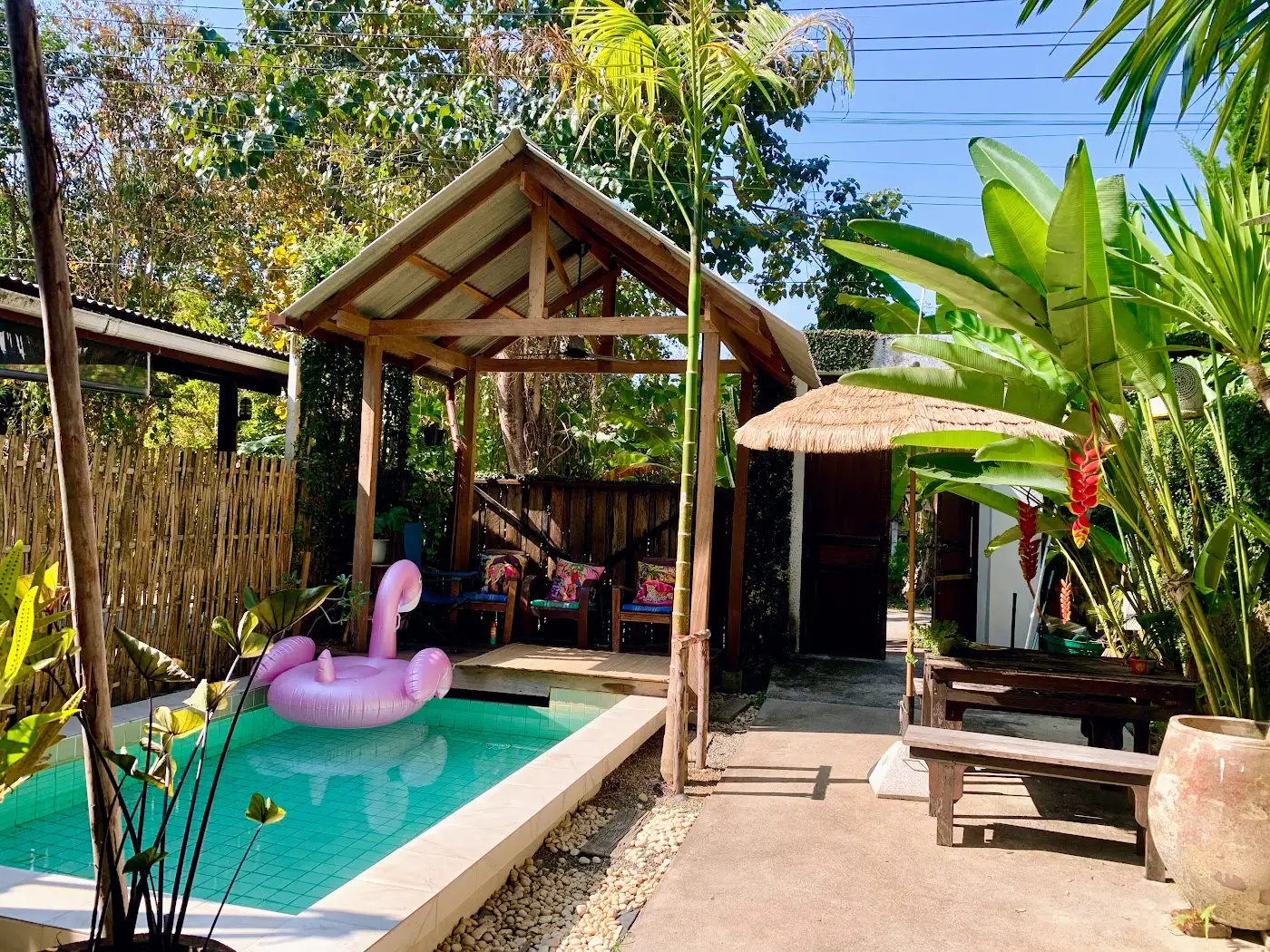 The pool and outdoor area.