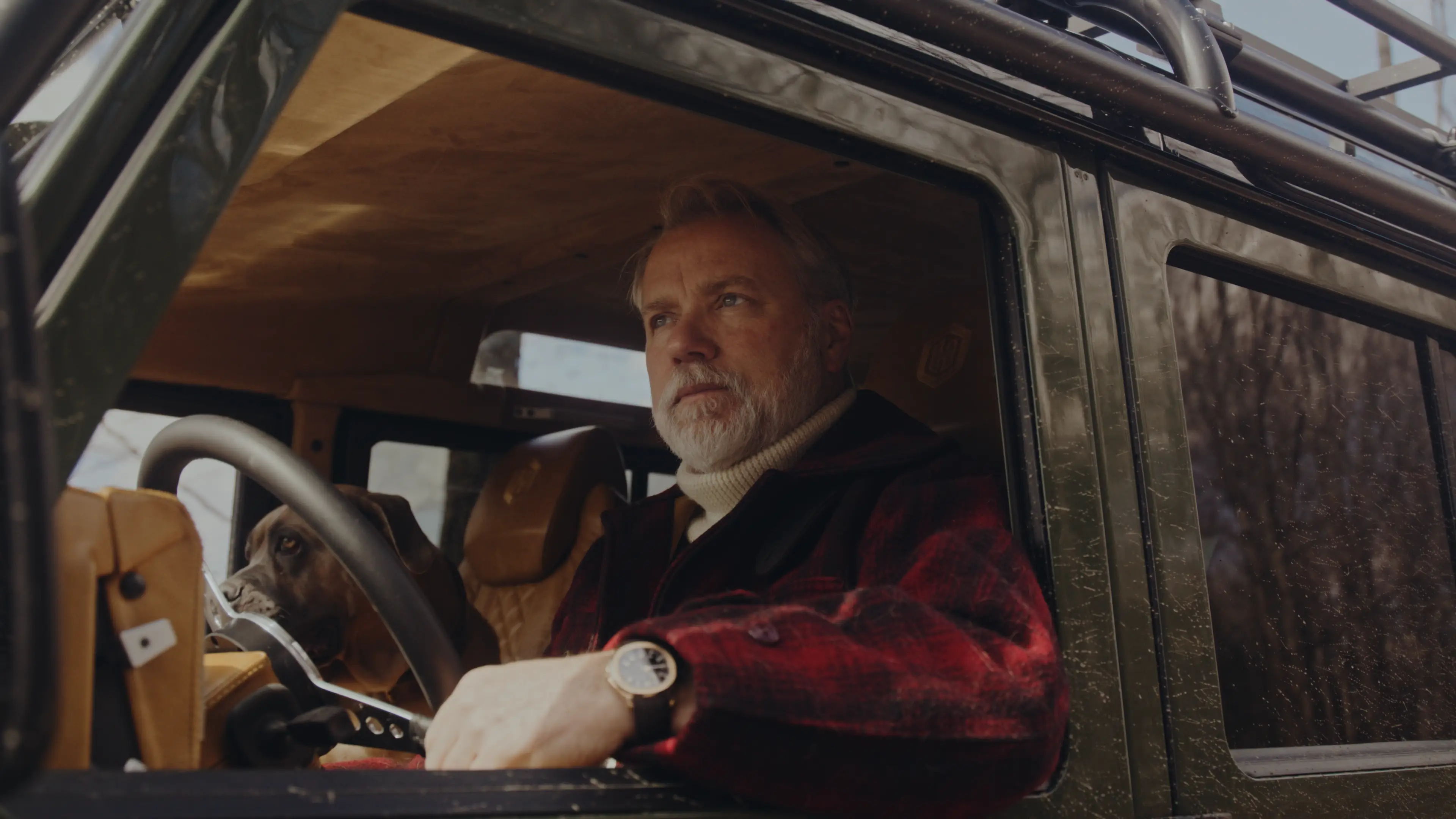 Man driving car