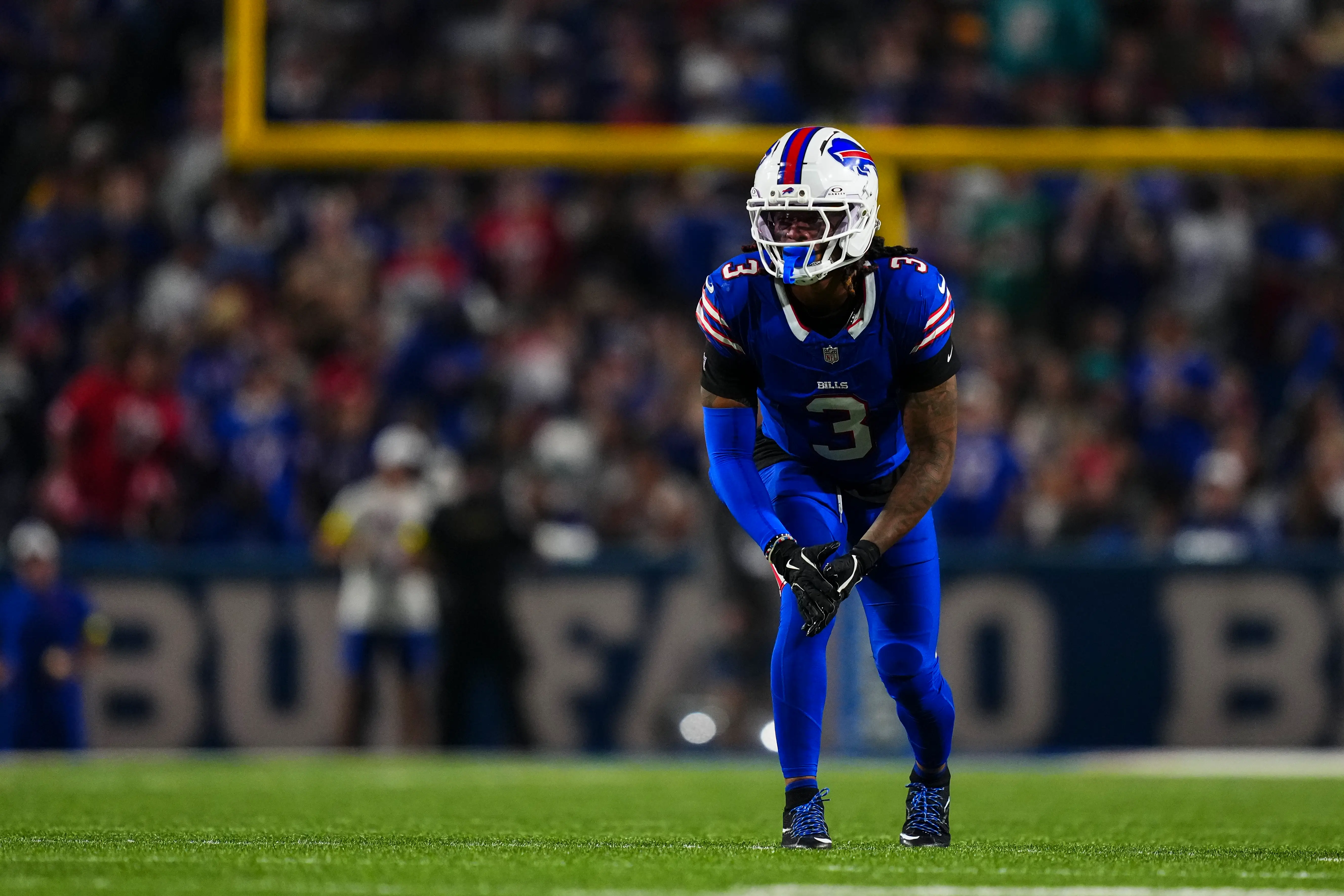 Damar Hamlin playing for the Buffalo Bills