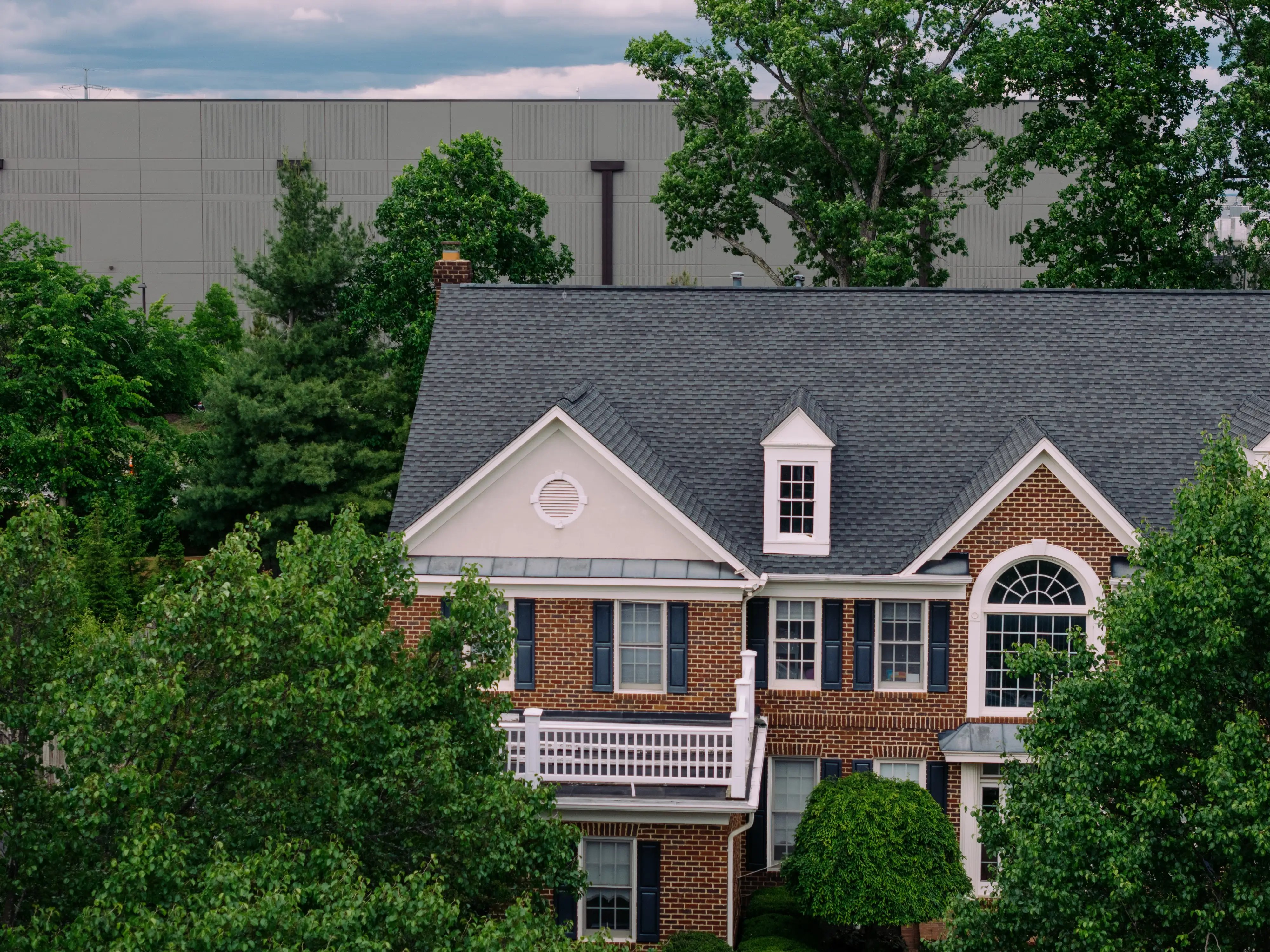 A data center is seen from The Regency, a community in Ashburn, Virginia.