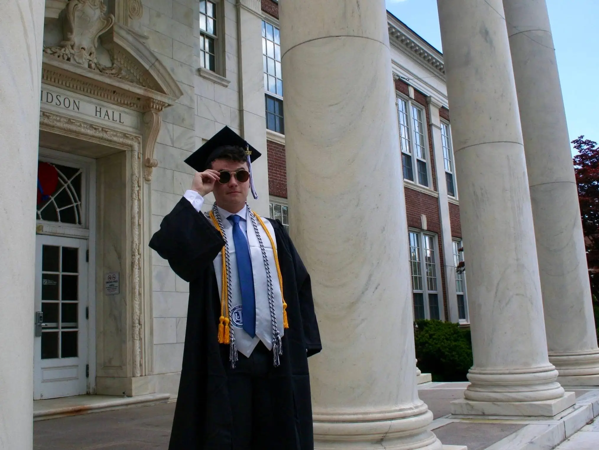 Teddy Rainville in his graduation gown