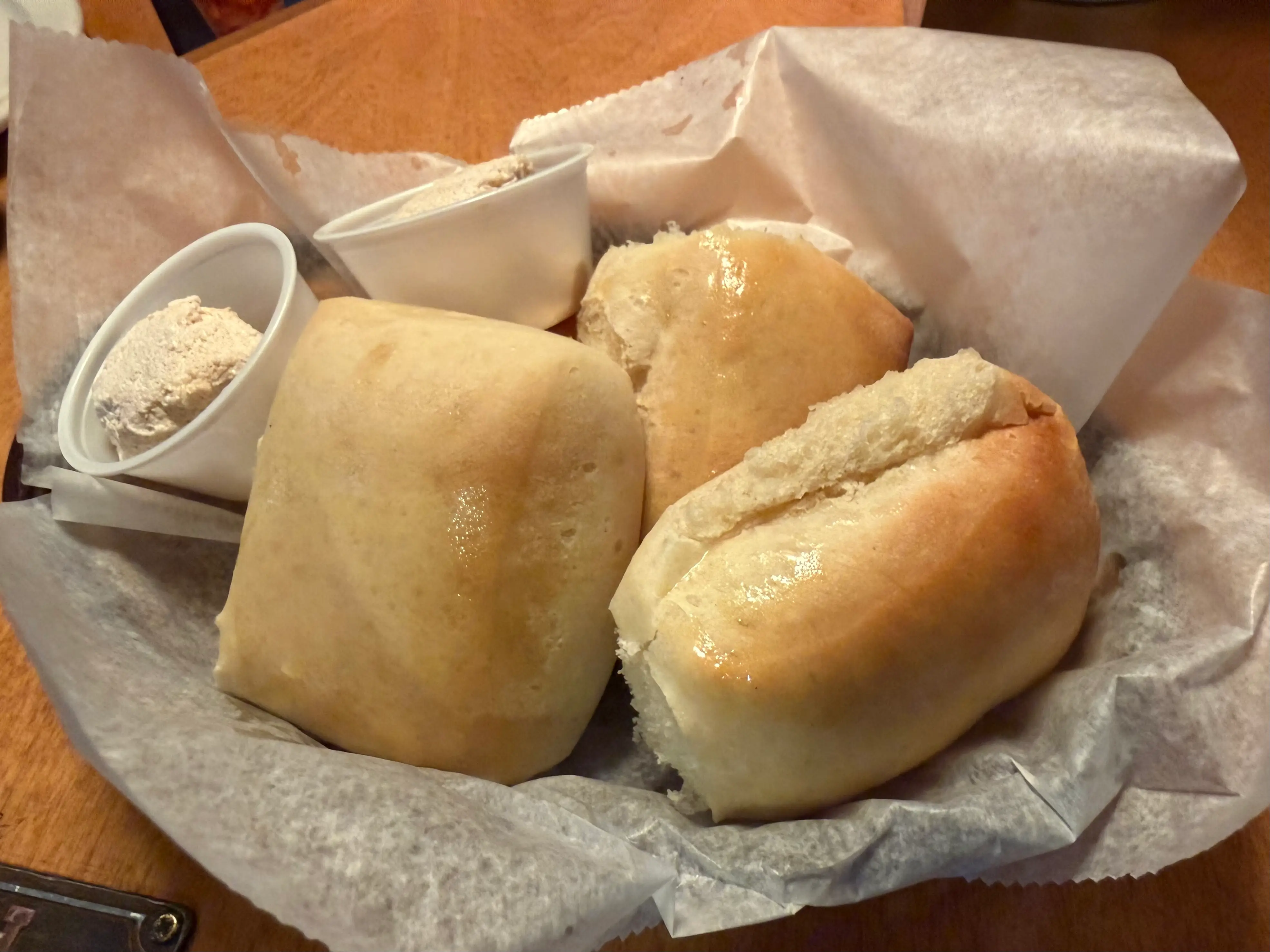 rolls with butter at Texas Roadhouse