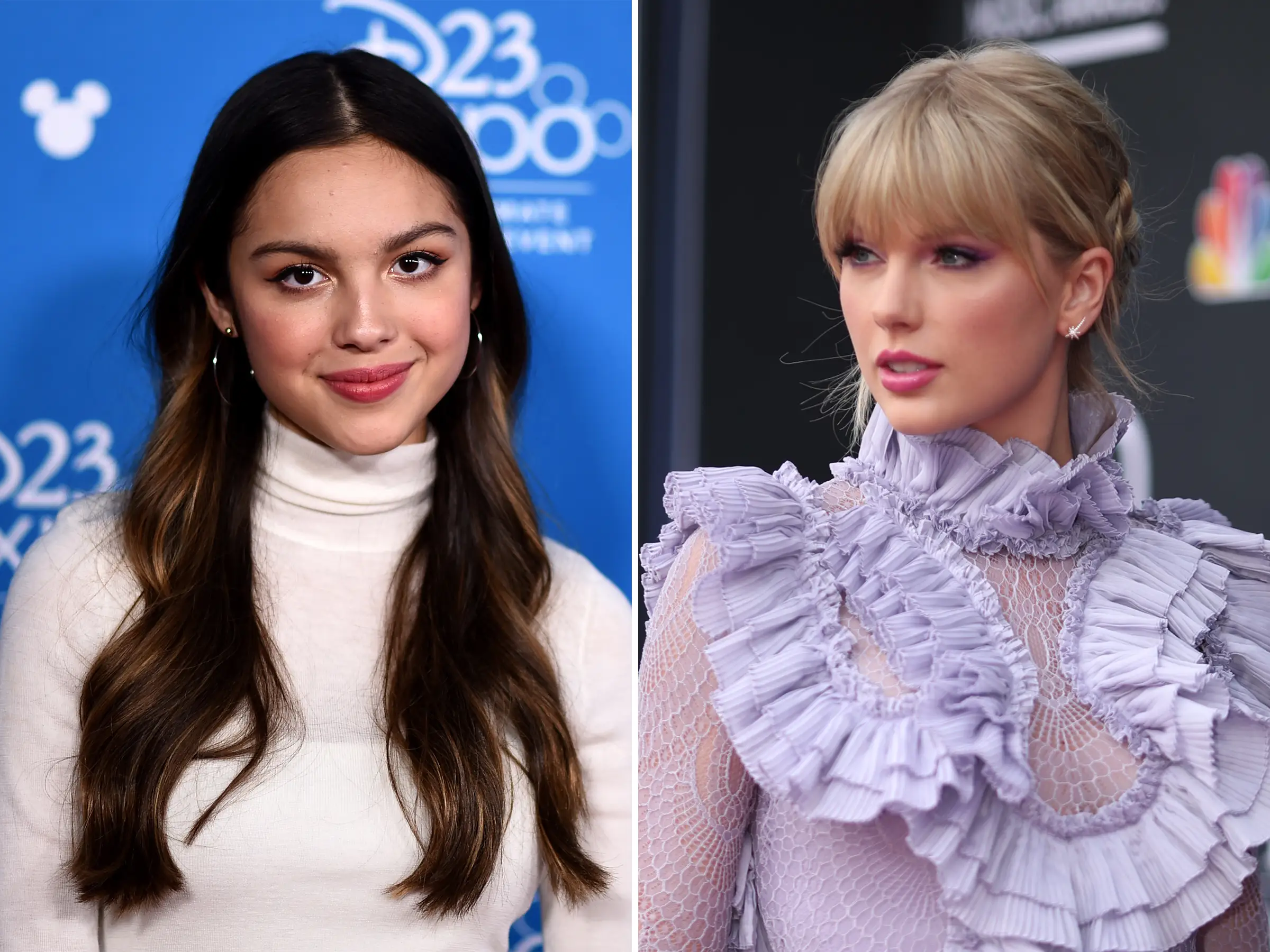 Olivia Rodrigo and Taylor Swift in 2019.