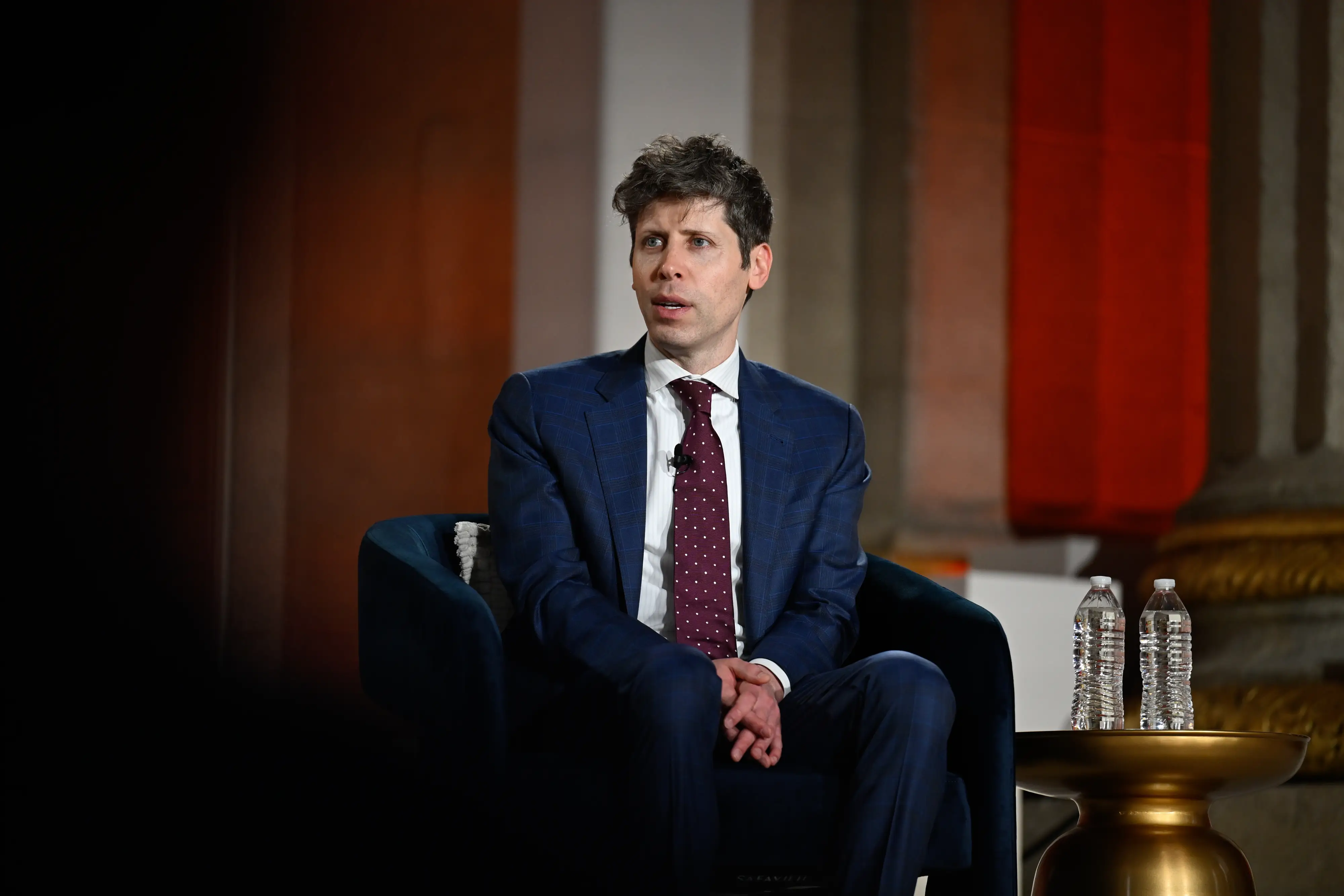 Sam Altman, chief executive officer of OpenAI Inc., during BlackRock's 2026 Infrastructure Summit in Washington, DC, US, on Wednesday, March 11, 2026. The event brings together leading voices to answer how governments and companies can work together to build the infrastructure America needs. Photographer: Daniel Heuer/Bloomberg via
