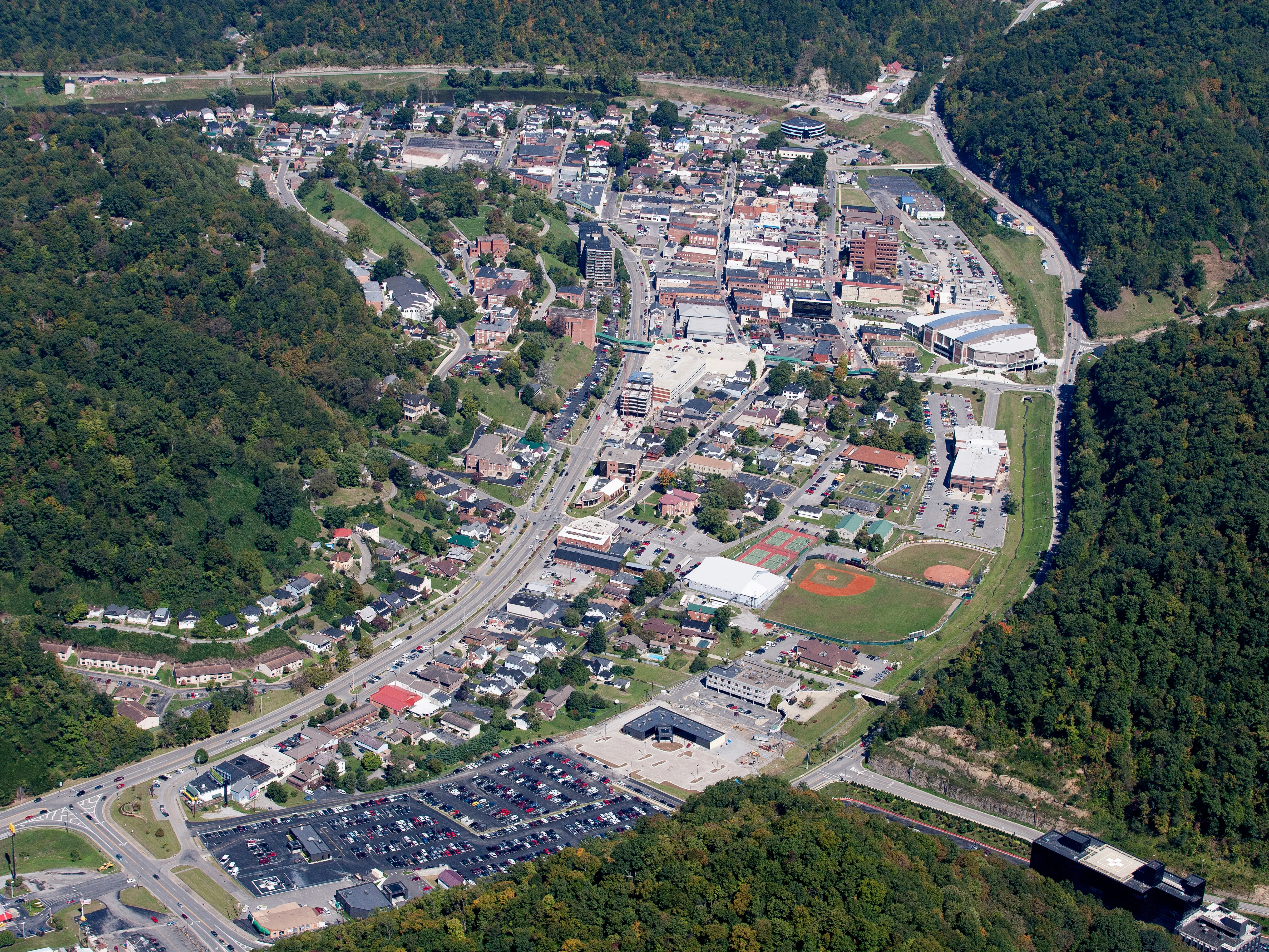 Aerial view of Pikeville Kentucky photograph taken Oct 2006