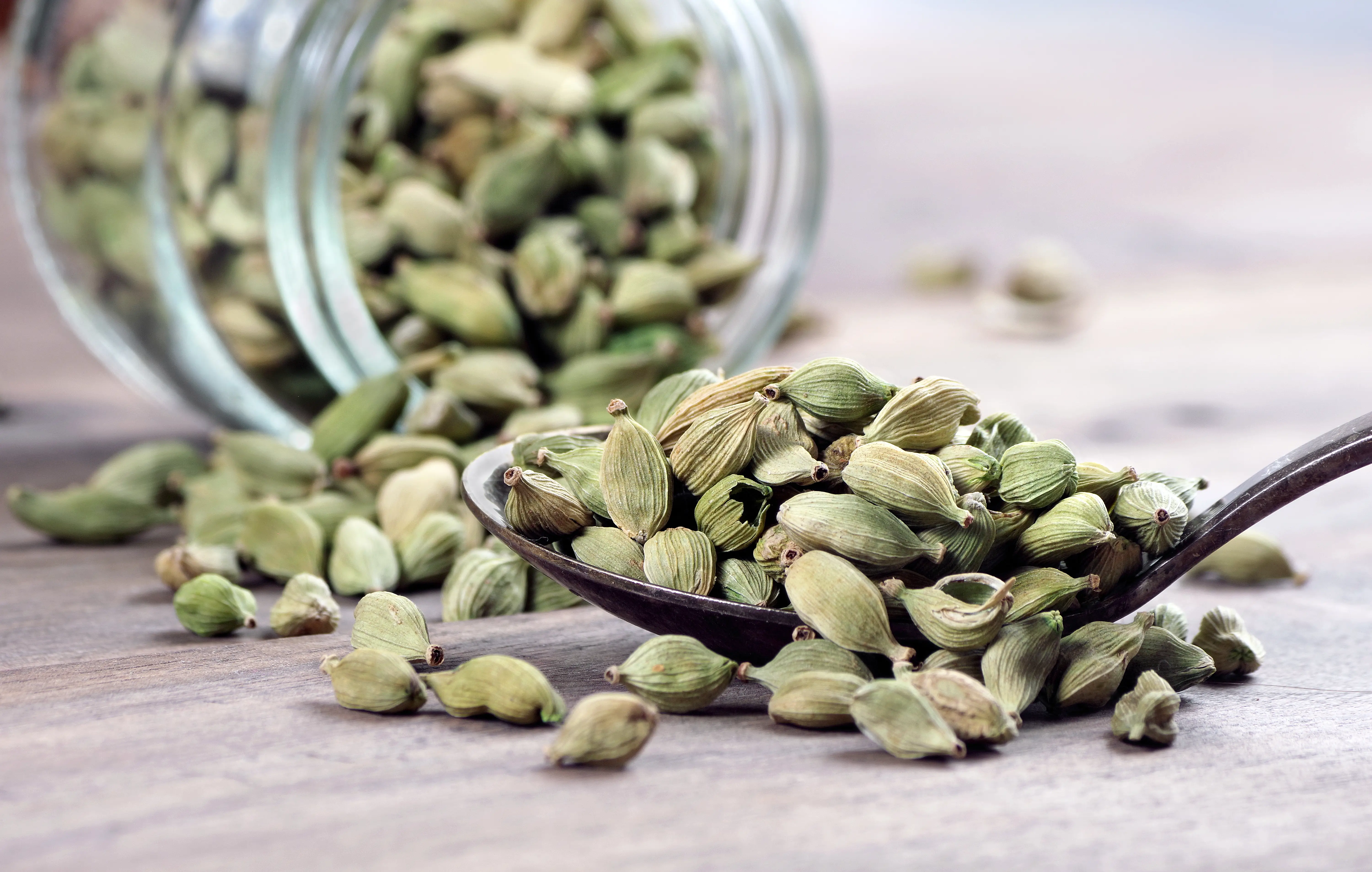 Cardamom on a table.