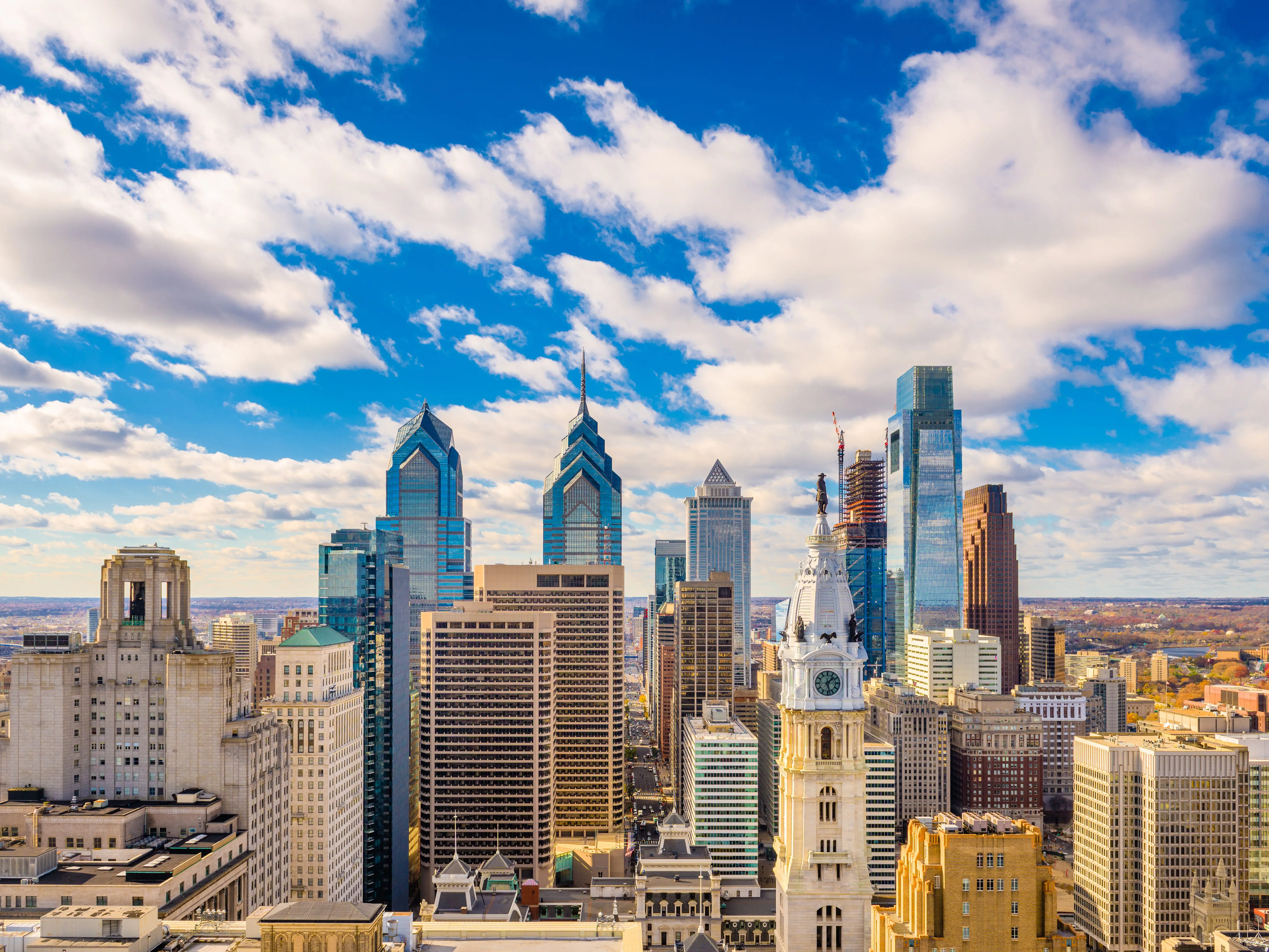 Philadelphia, Pennsylvania, USA downtown city skyline