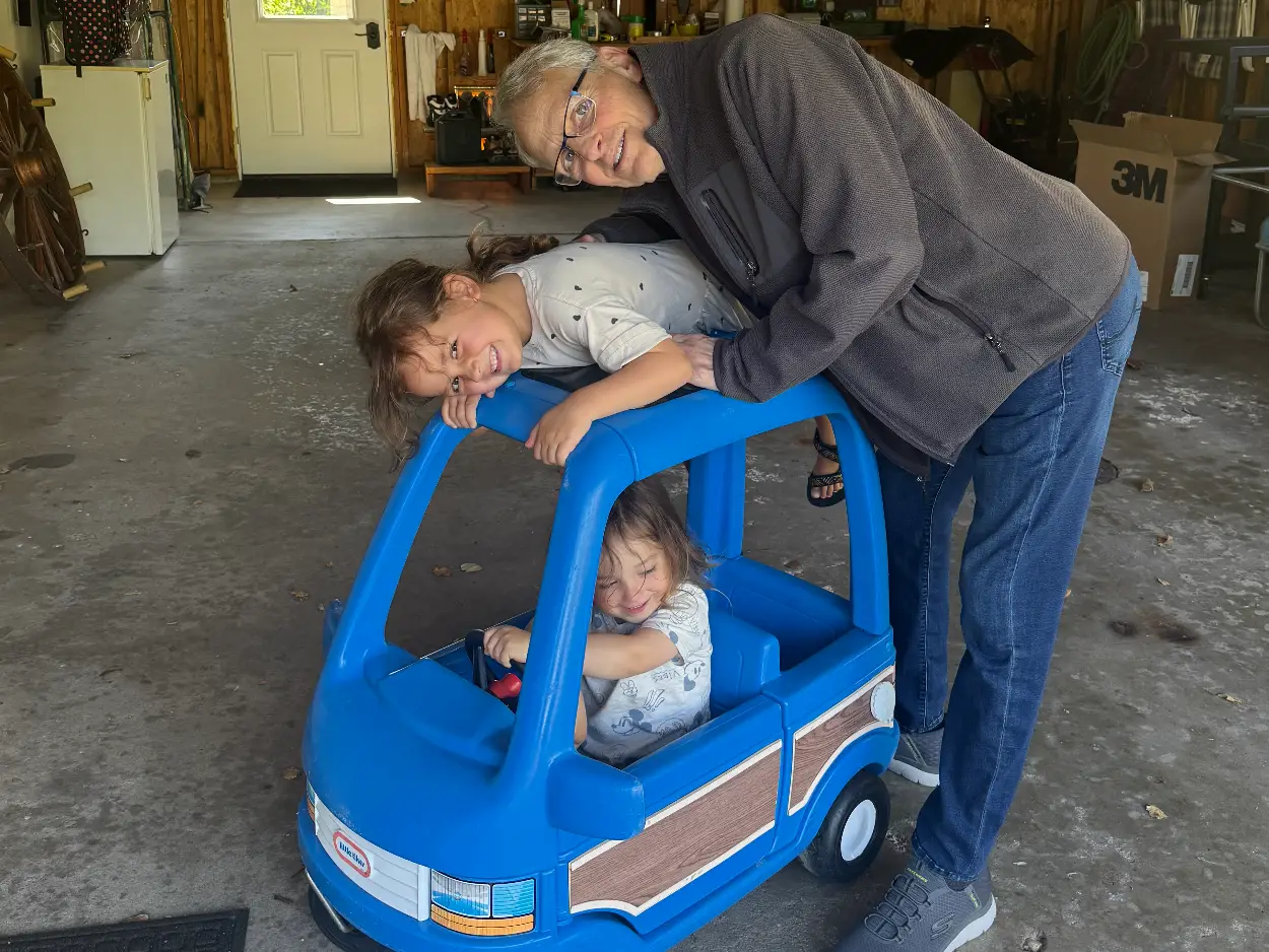 grandpa with kids