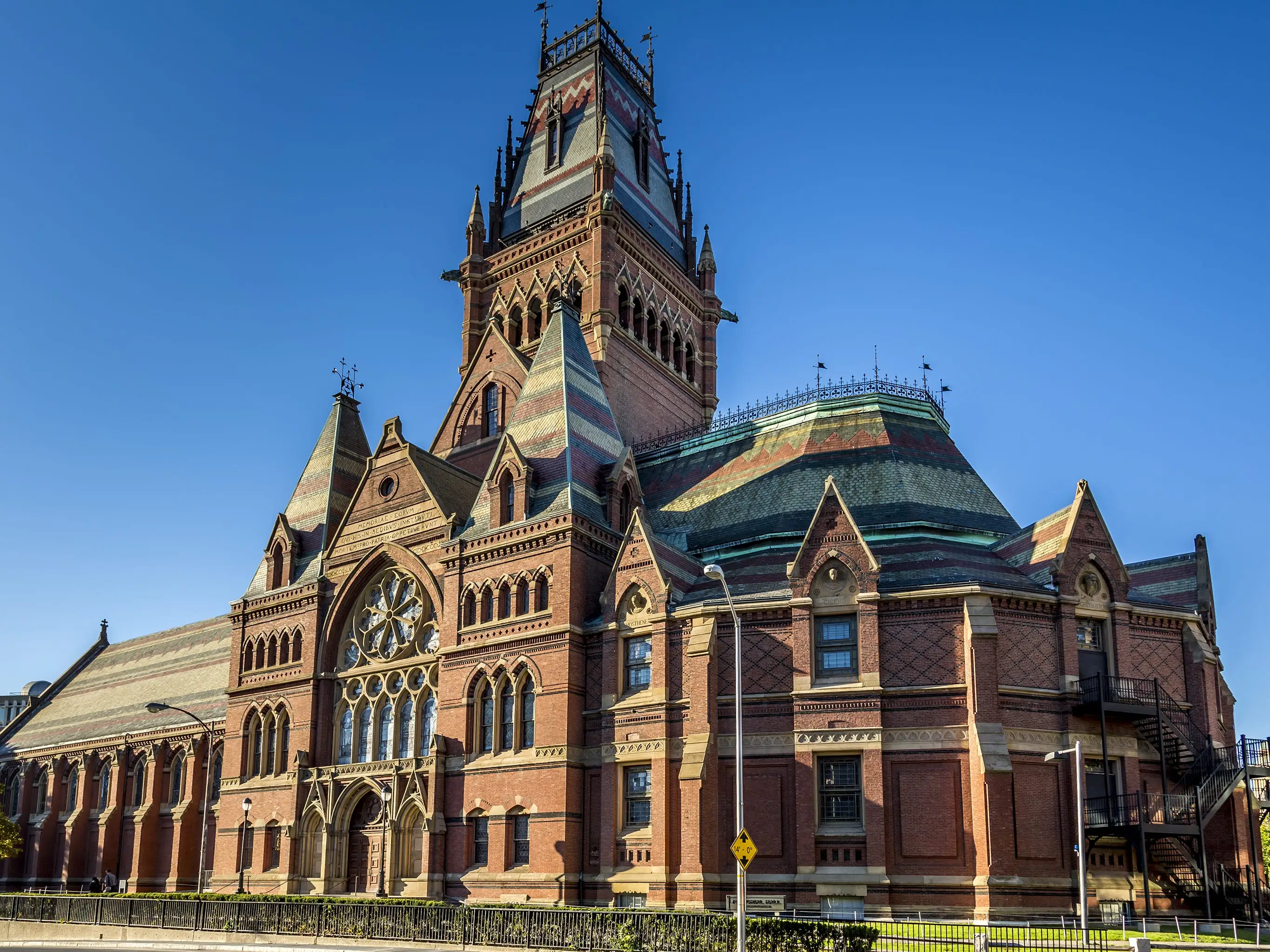 Harvard University Historic Building in Cambridge, Massachusetts, USA.