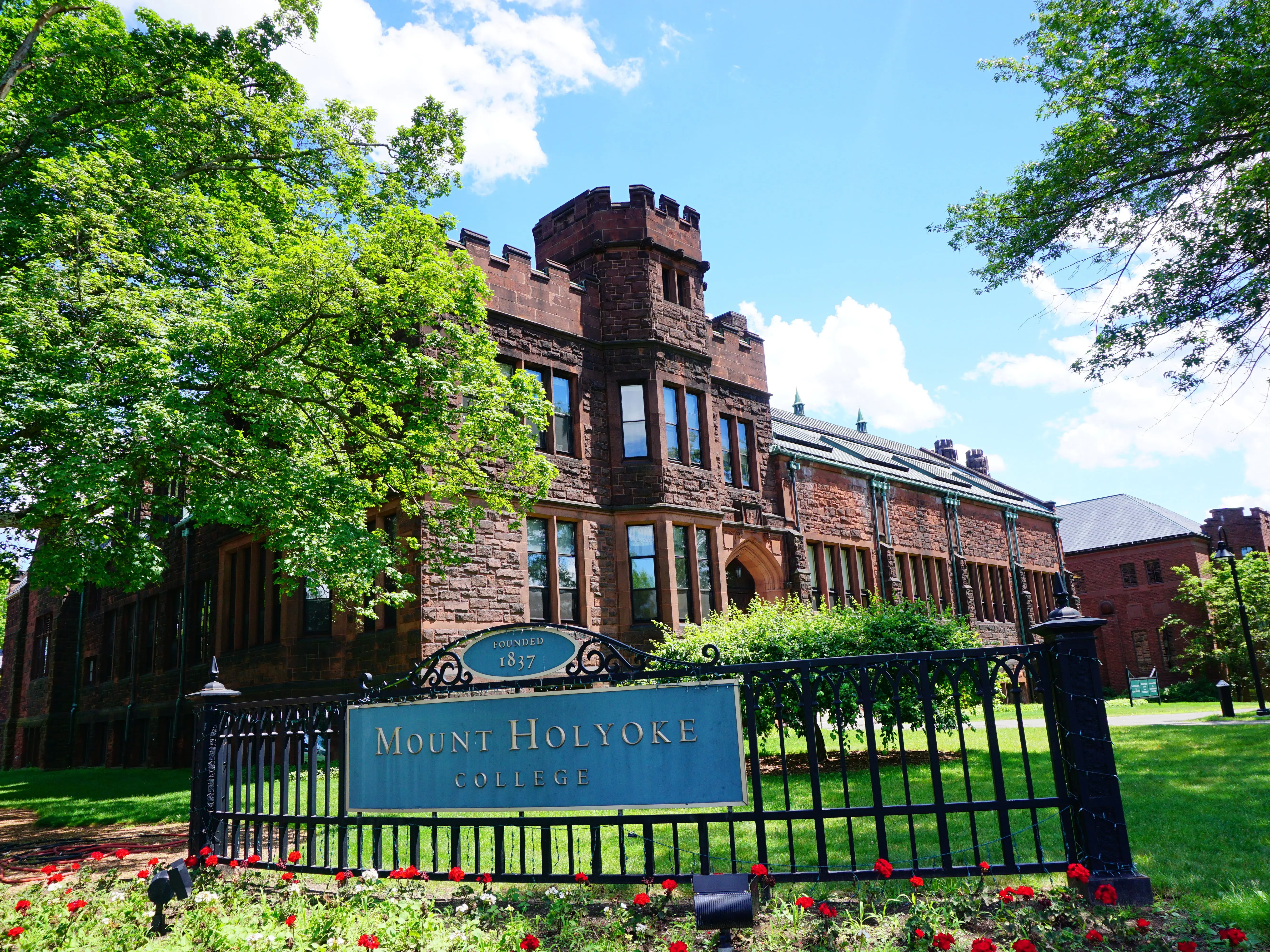 South Hadley, MA / USA - 06 26 2017 Mount Holyoke College campus building
