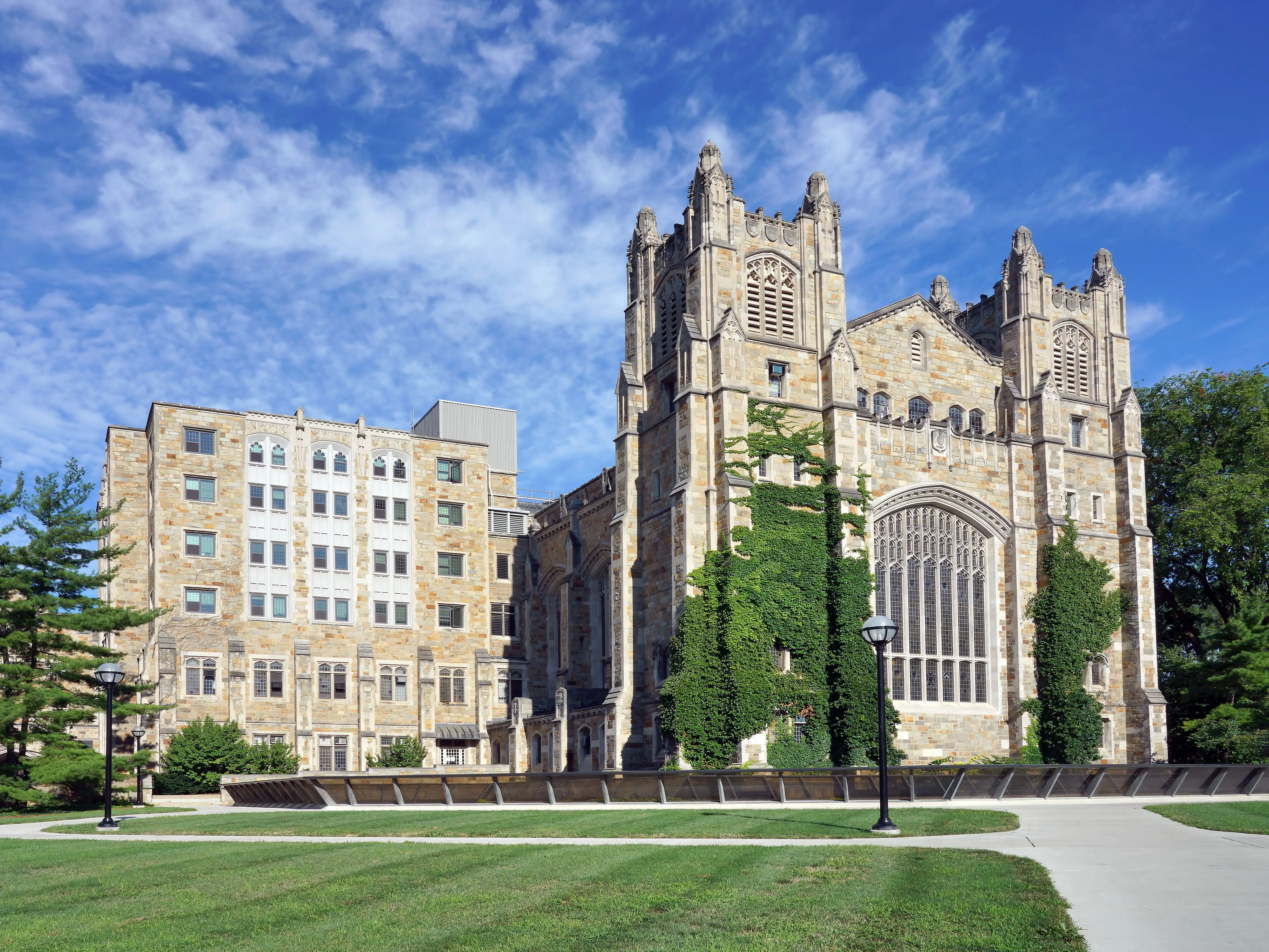 Ann Arbor, Michigan - Aug 2020: View of Michigan University buildings