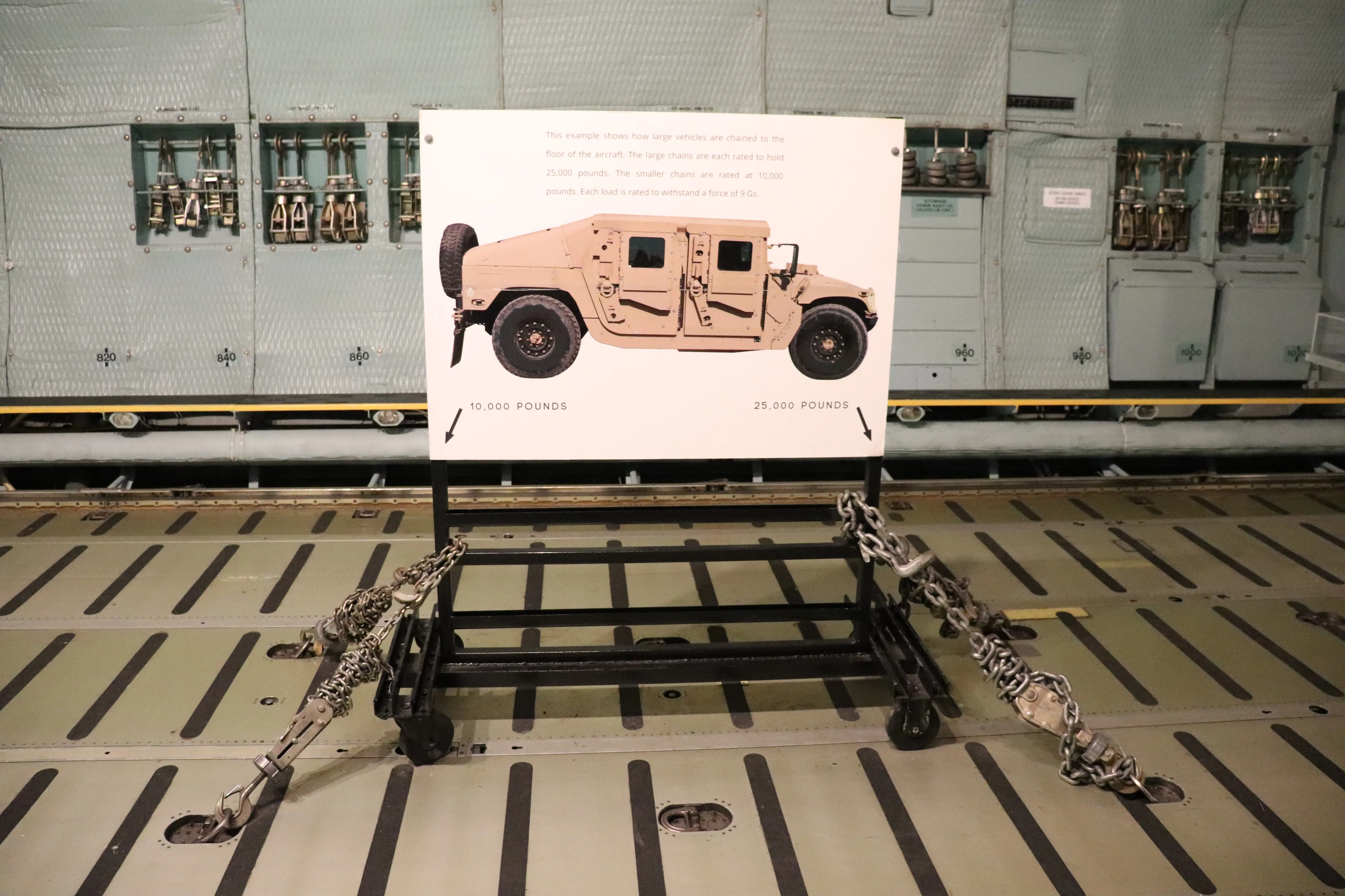 Chains to hold large vehicles inside the C-5A Galaxy.