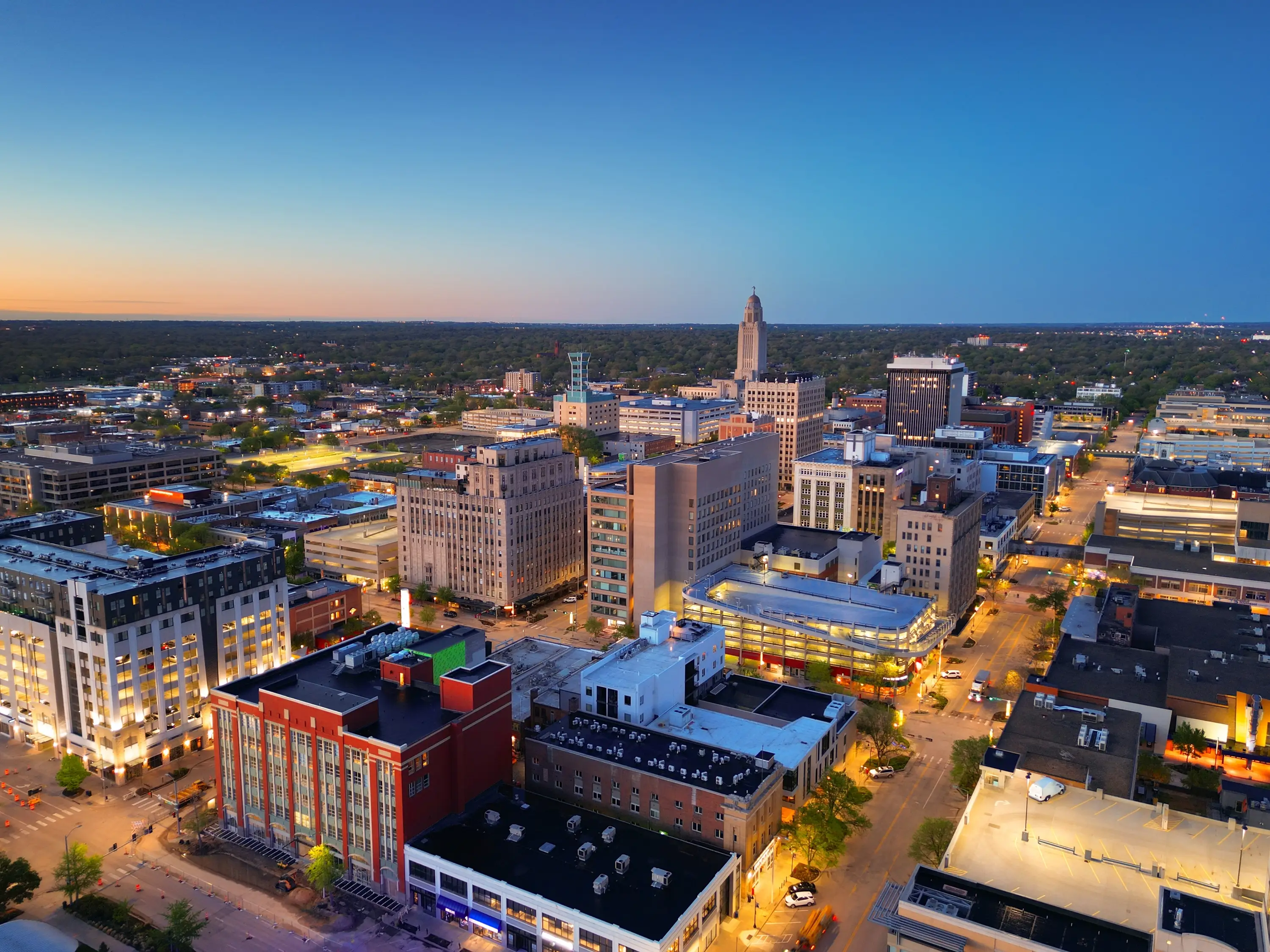 Buildings in Lincoln, Nebraska.