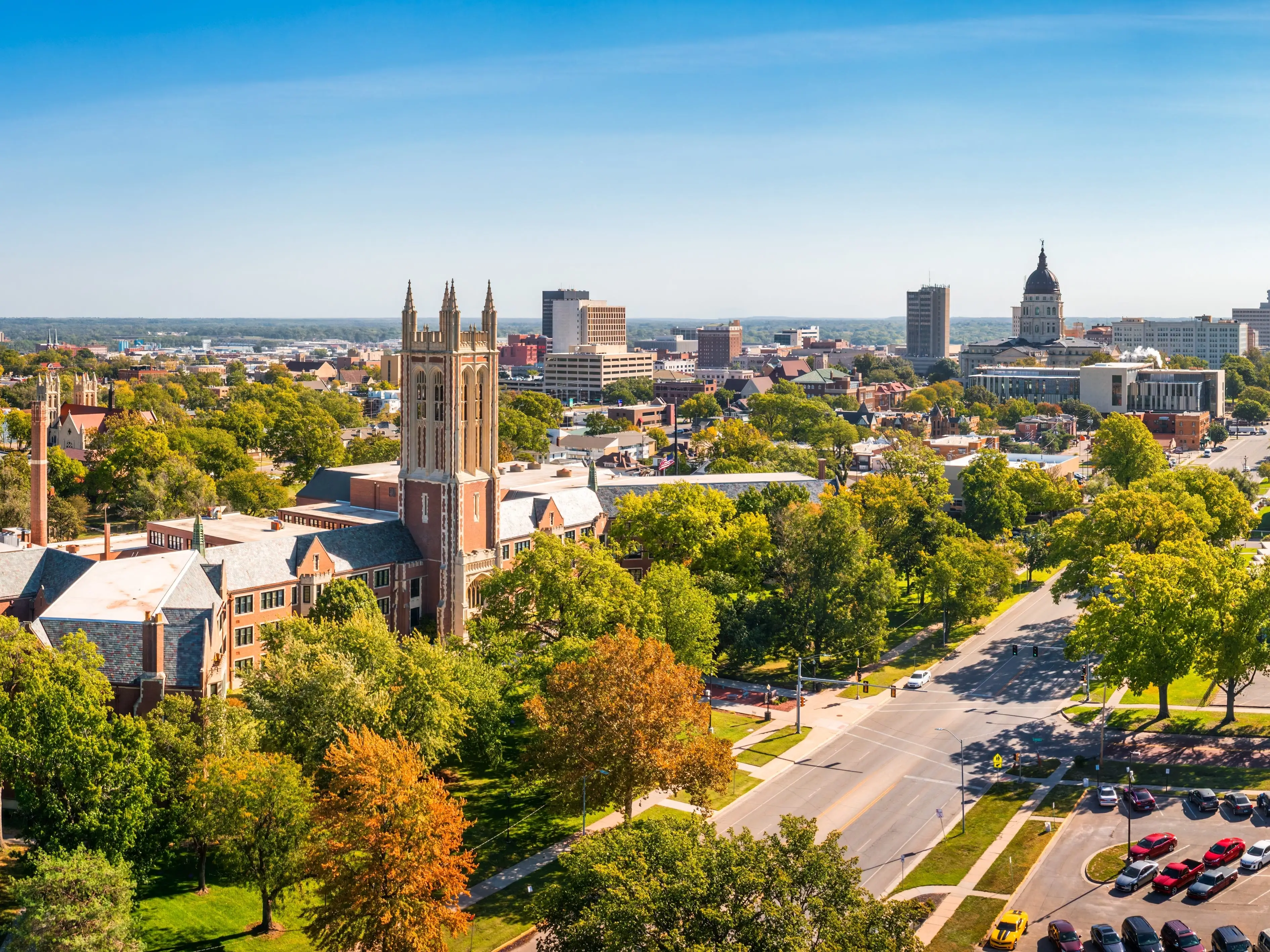 Aerial view of Topeka, Kansas.