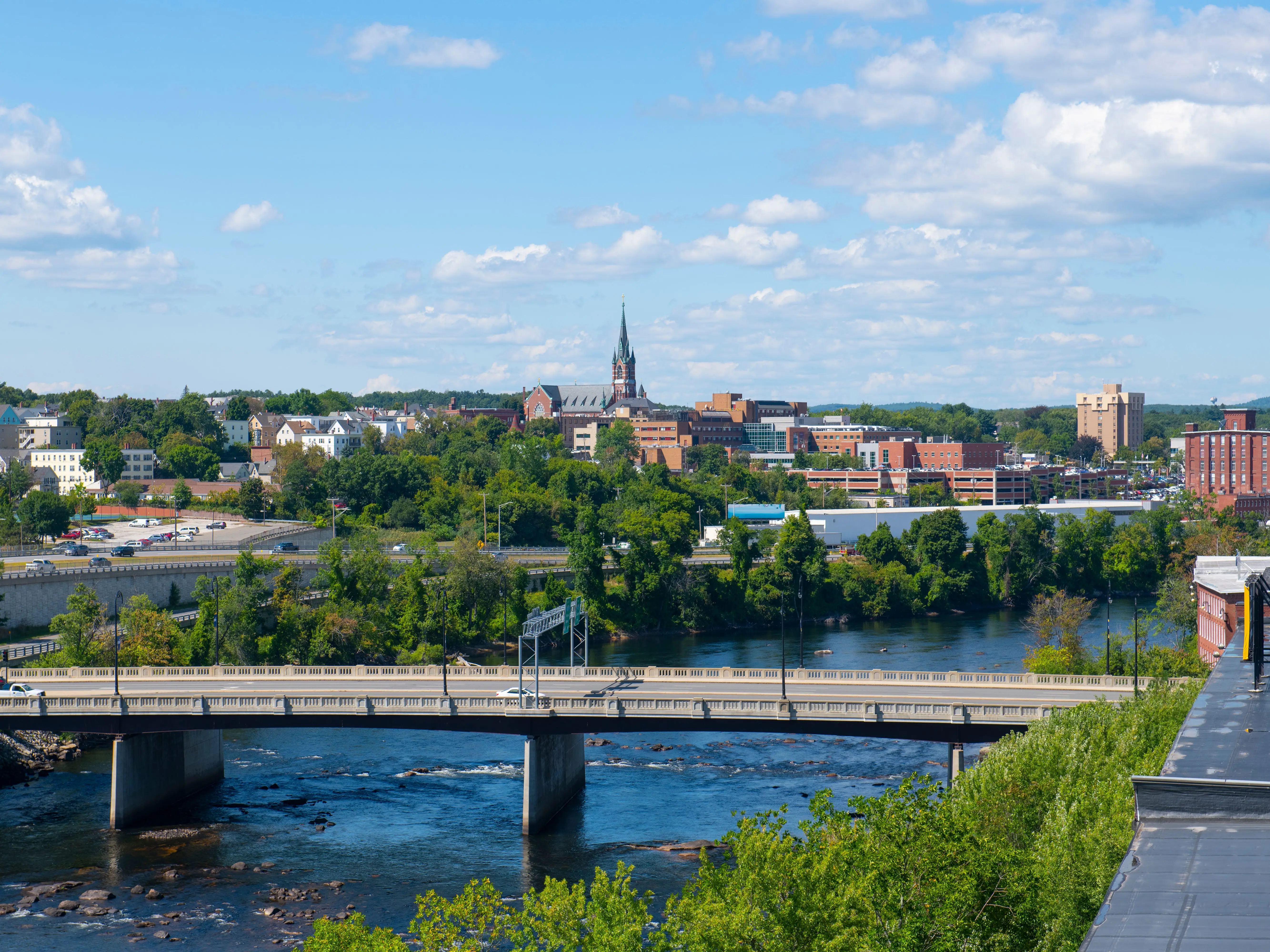 Skyline of Manchester, New Hampshire.