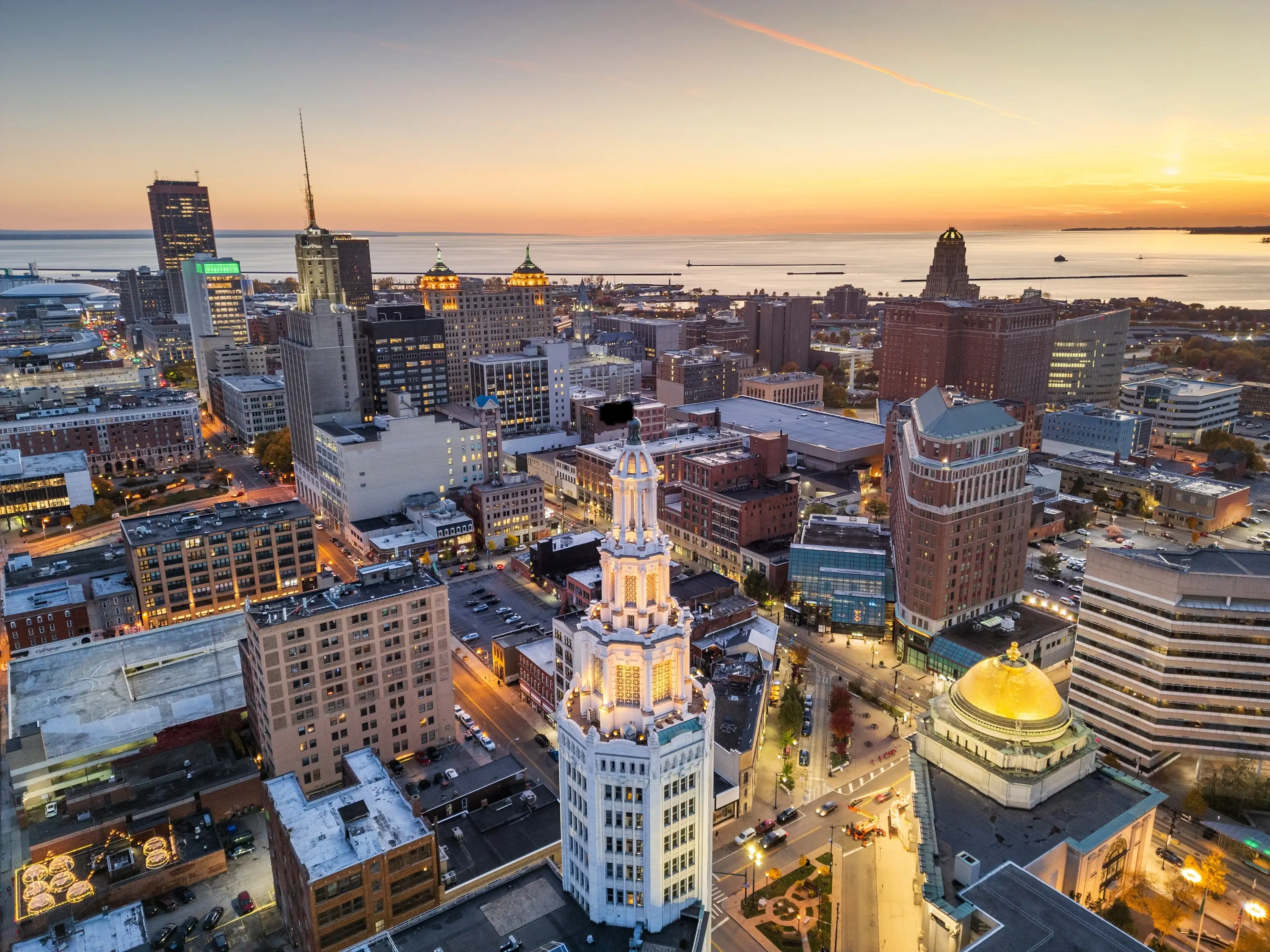 Aerial view of Buffalo, New York.