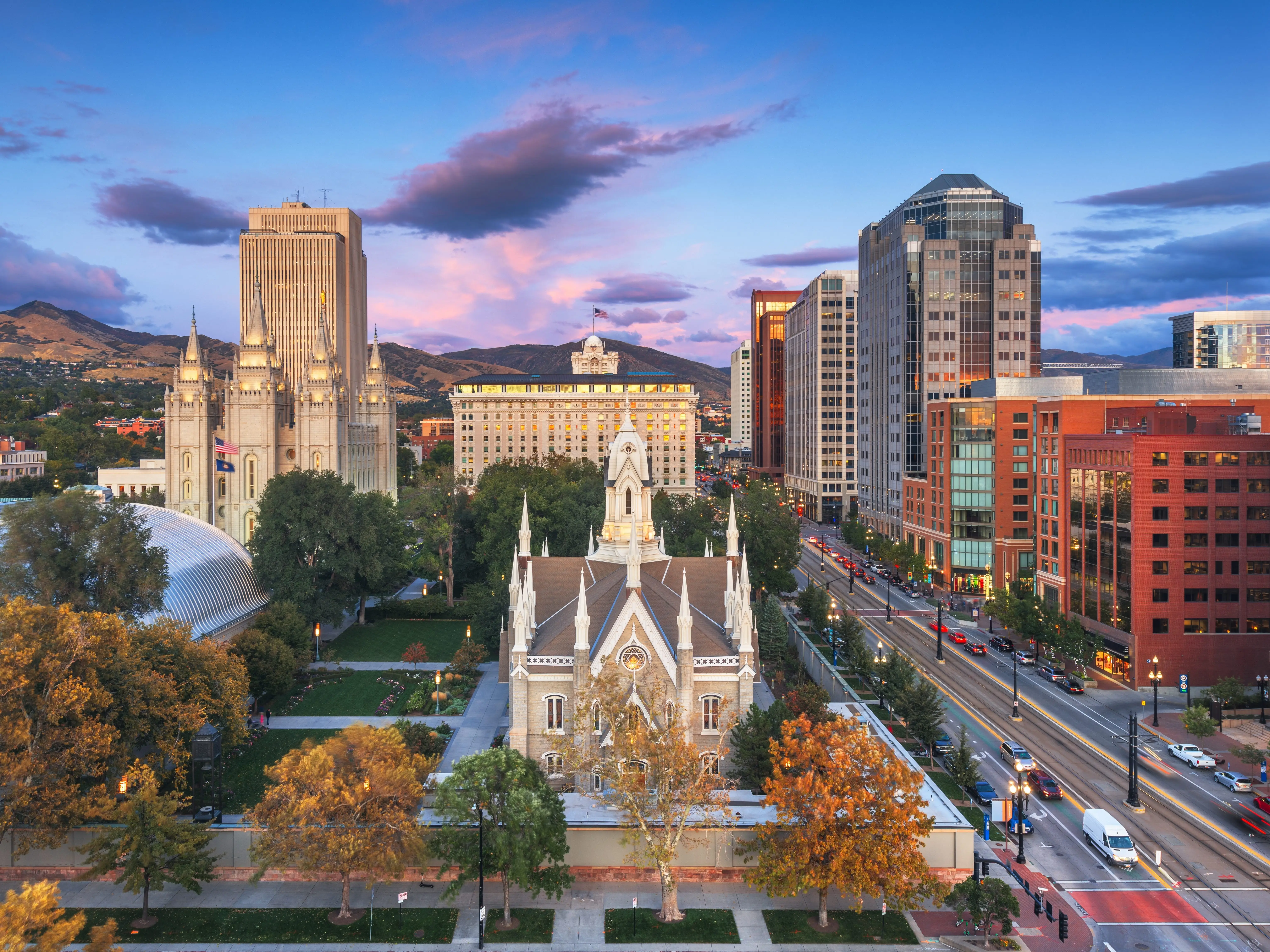 Buildings in Salt Lake City, Utah.