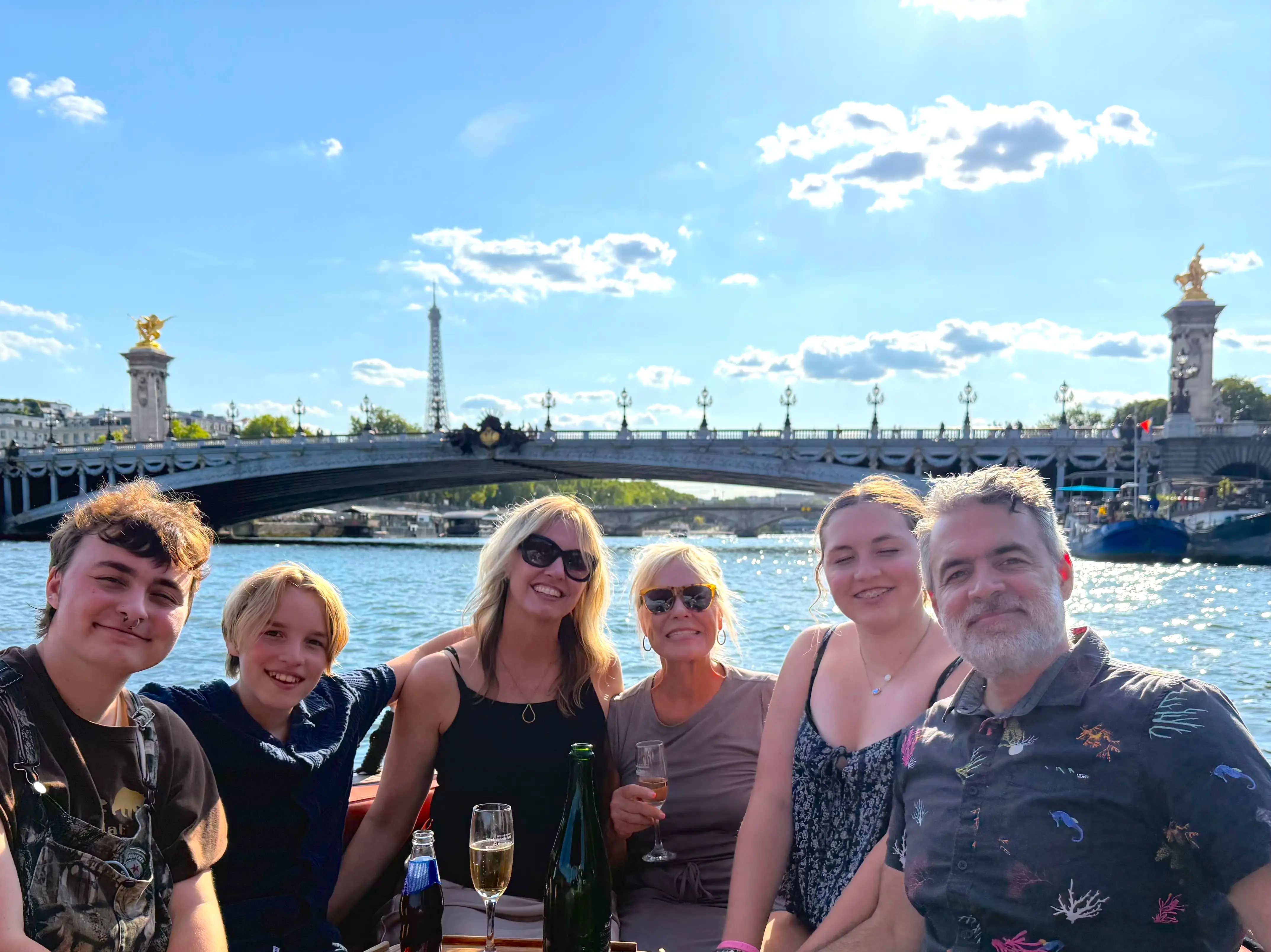 The author (third from left) poses with her family on a European vacation.