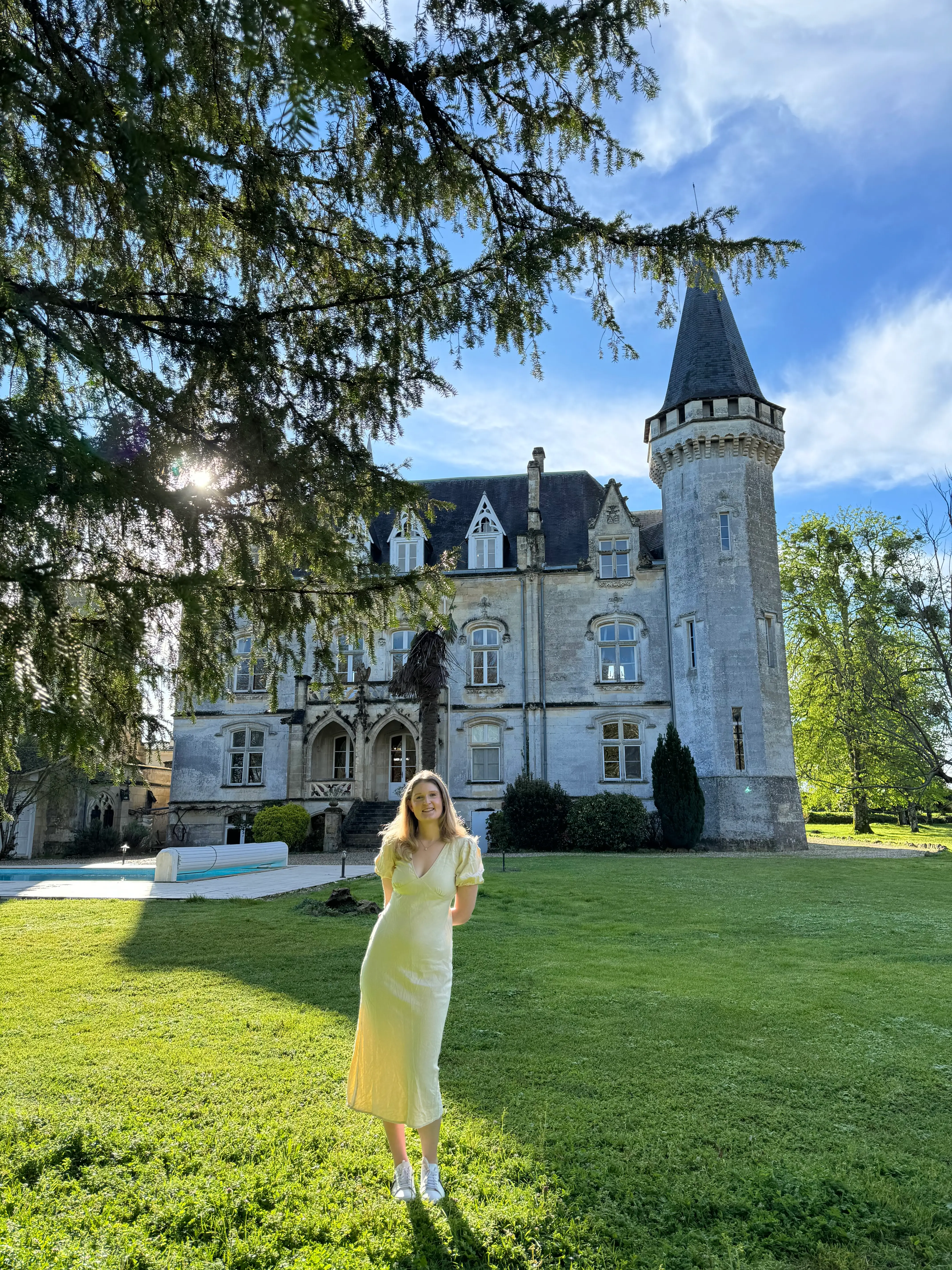 Beks Lockie outside the chateau