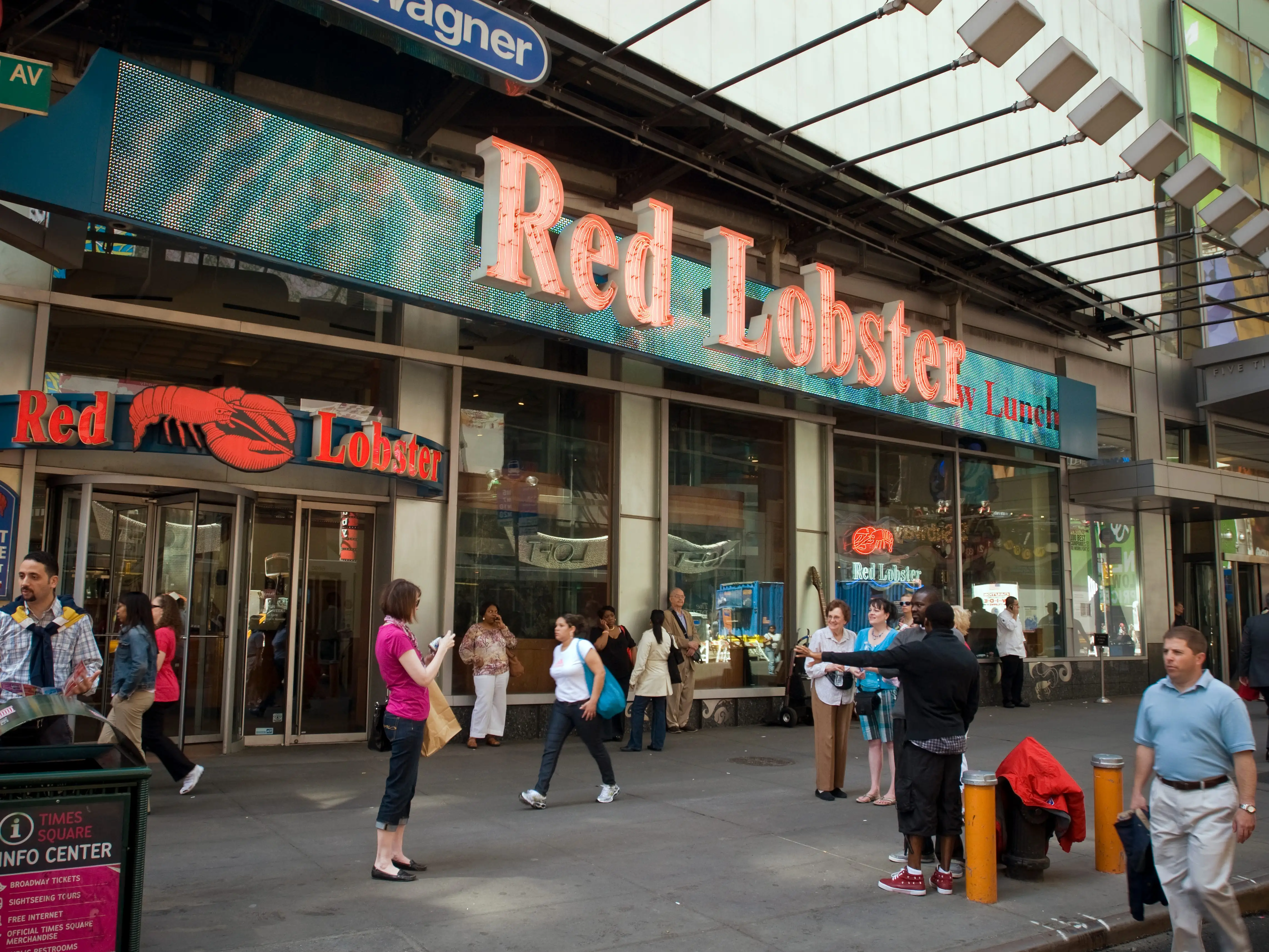 A Red Lobster restaurant in Times Square in New York is seen on Friday April 30, 2010.