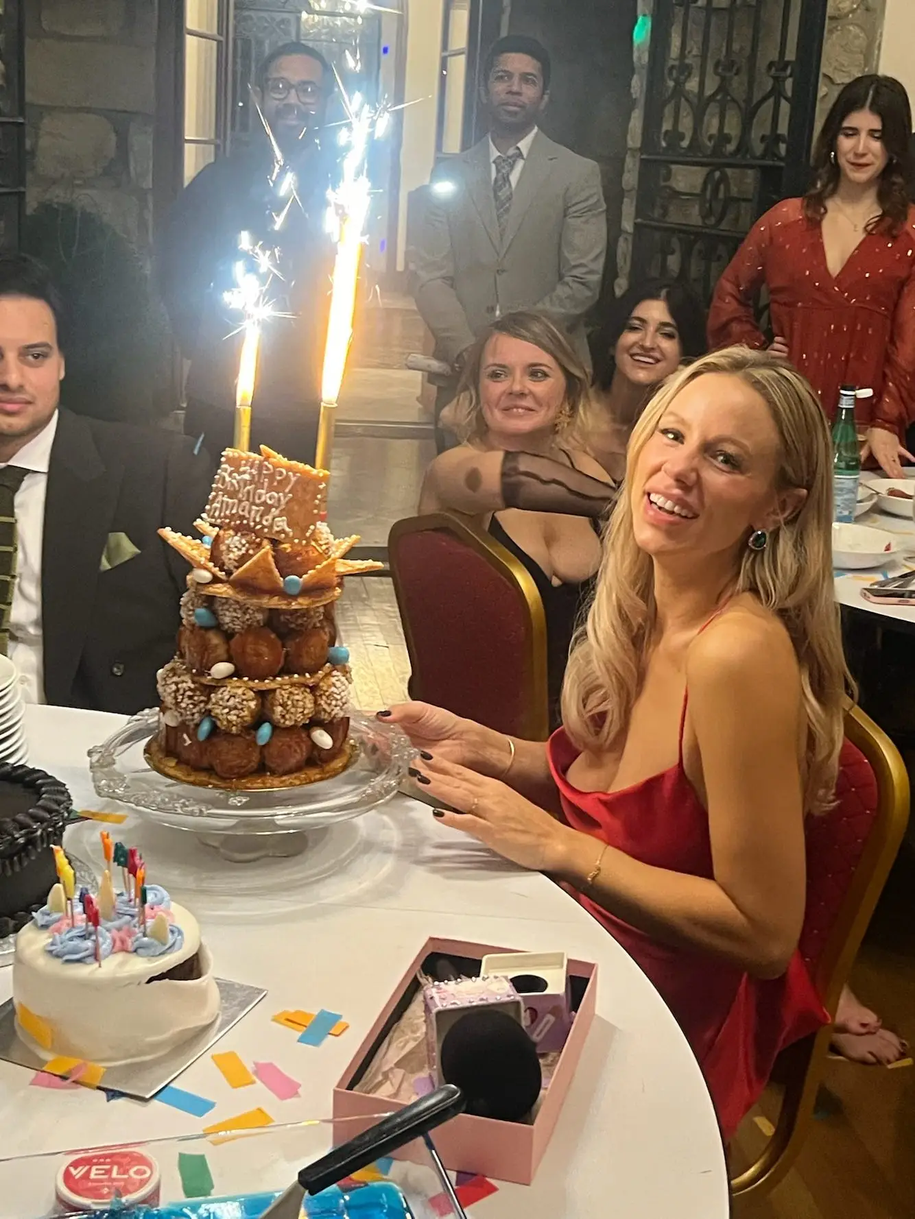 Amanda Rollins celebrates with a birthday cake