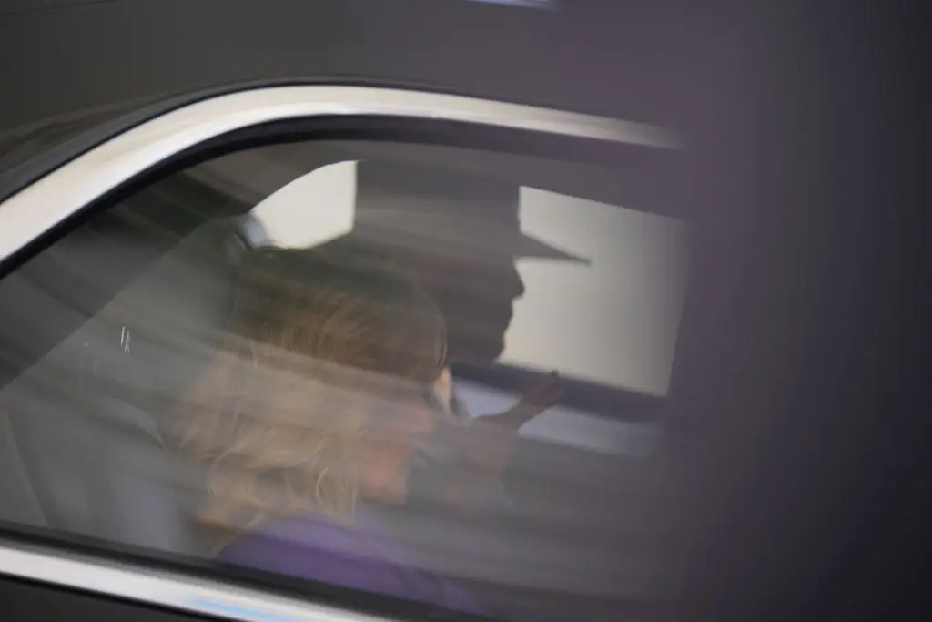 Jill Biden and Melania Trump in the car on inauguration day.