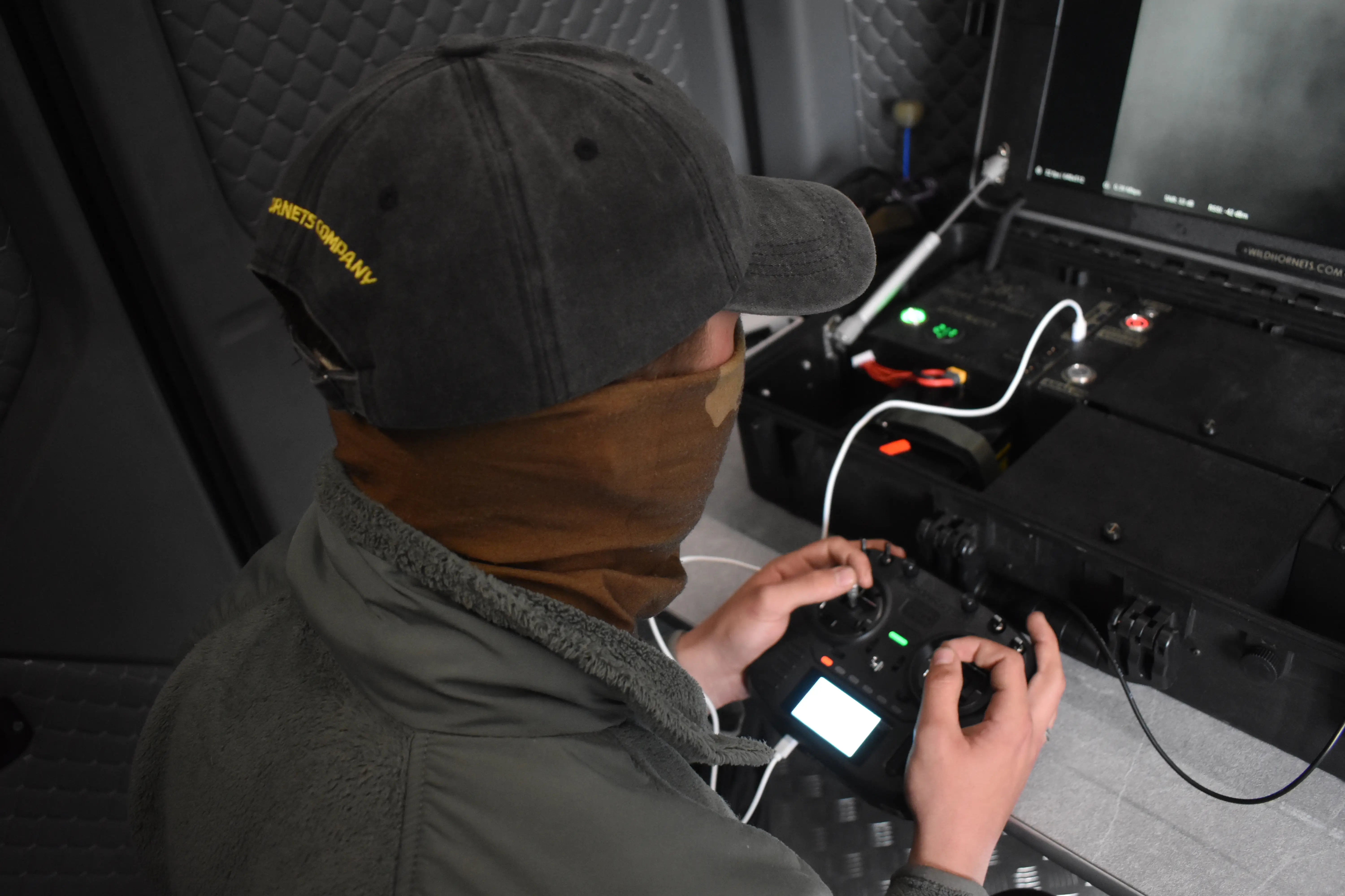 A Ukrainian drone operator pilots the Sting interceptor.
