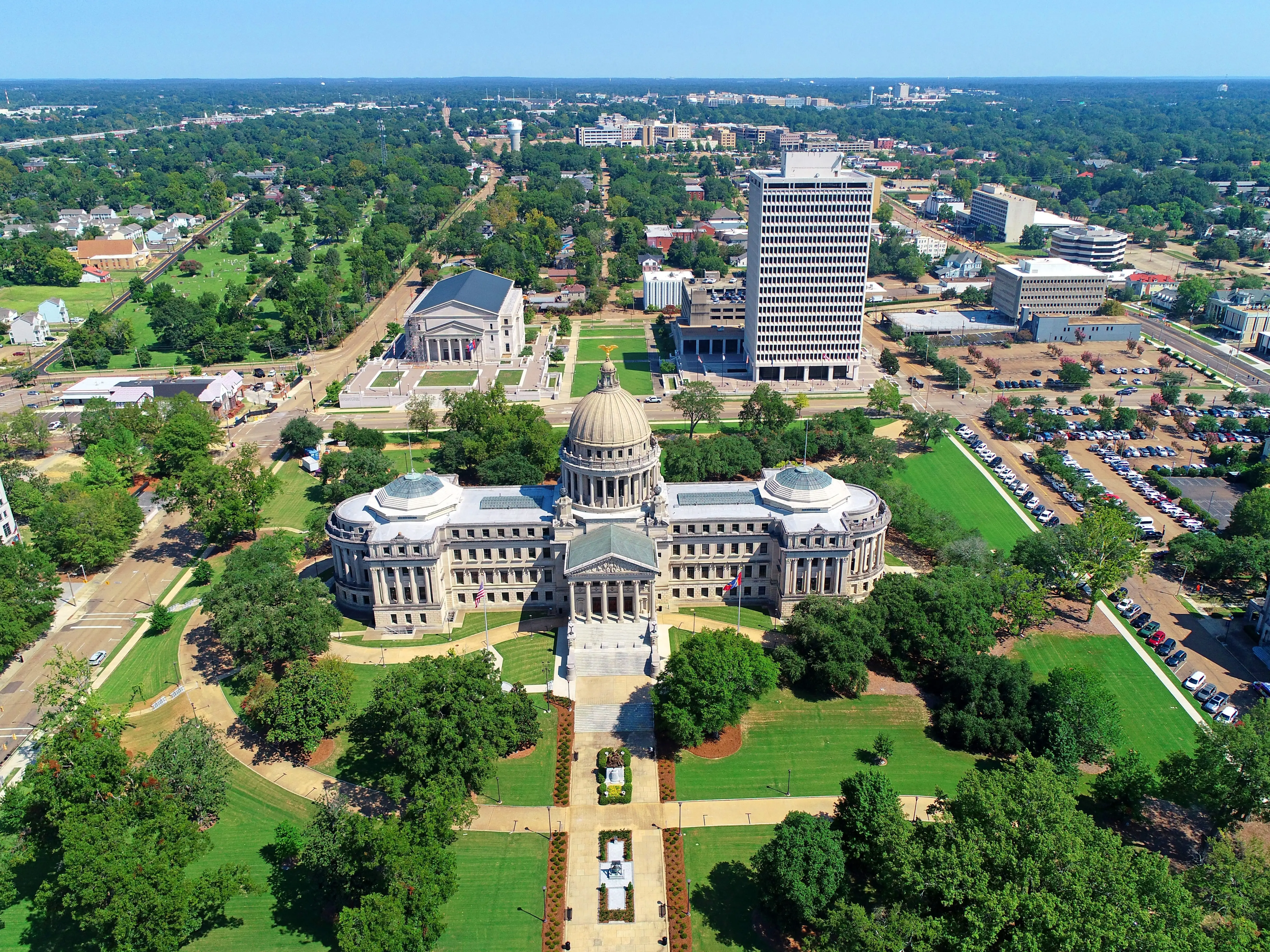 Mississippi State Capitol Building and Grounds Jackson Mississippi along with Supreme Court and Woolfolk and Sillers State Office Buildings 09.15.2025