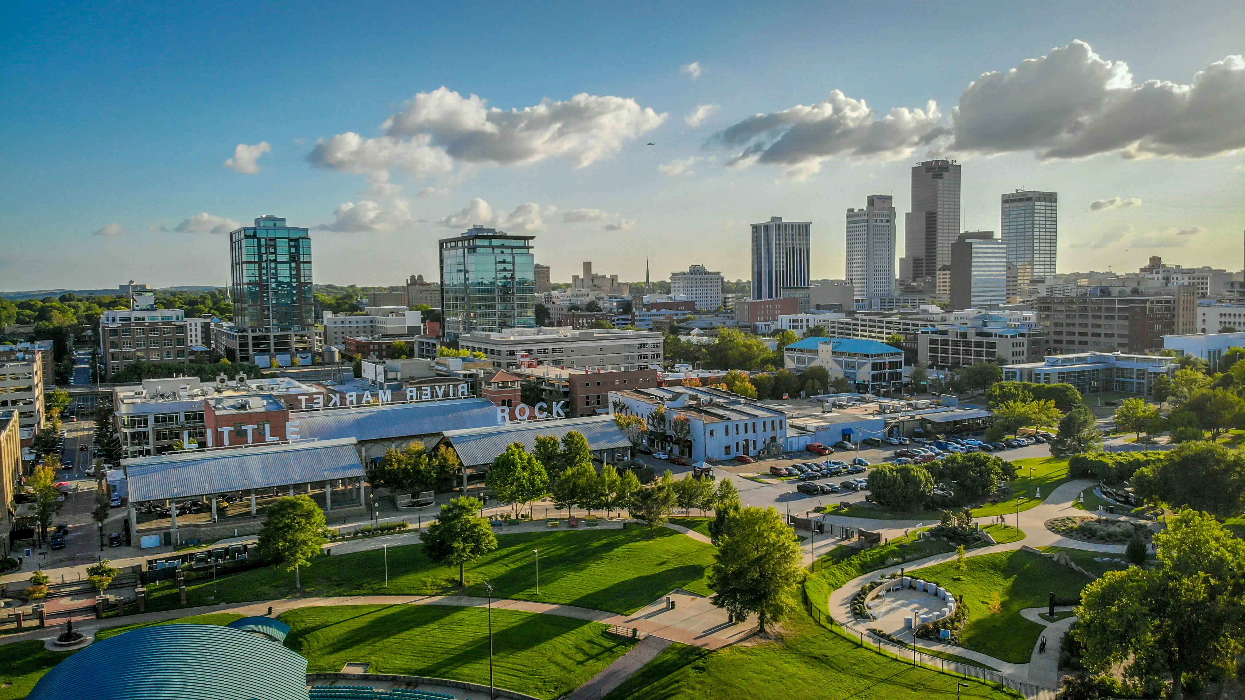 Little Rock, Arkansas - September 1, 2018: Skyline afternoon in downtown Little Rock