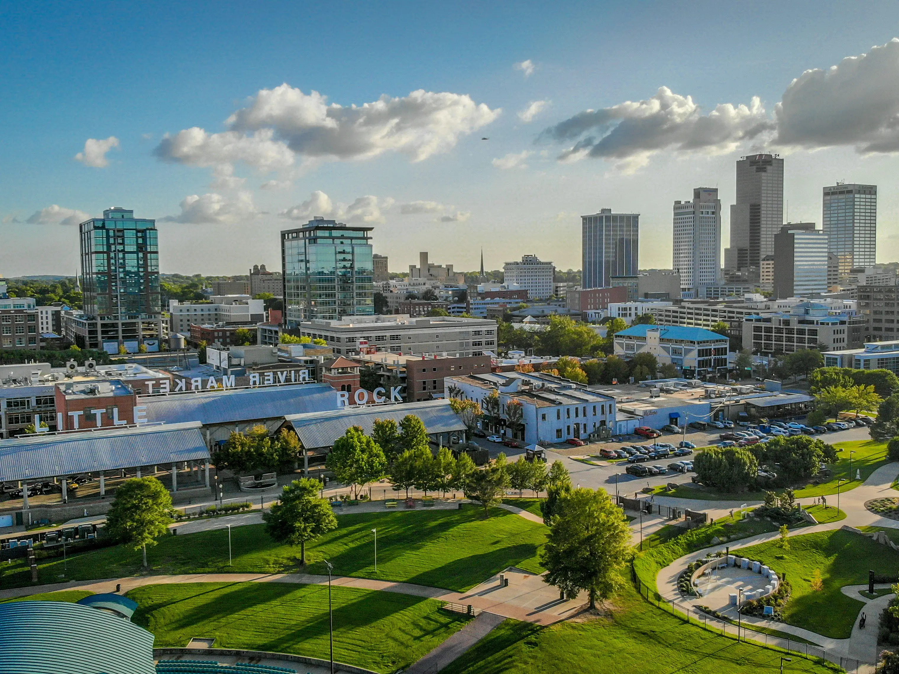 Little Rock, Arkansas - September 1, 2018: Skyline afternoon in downtown Little Rock