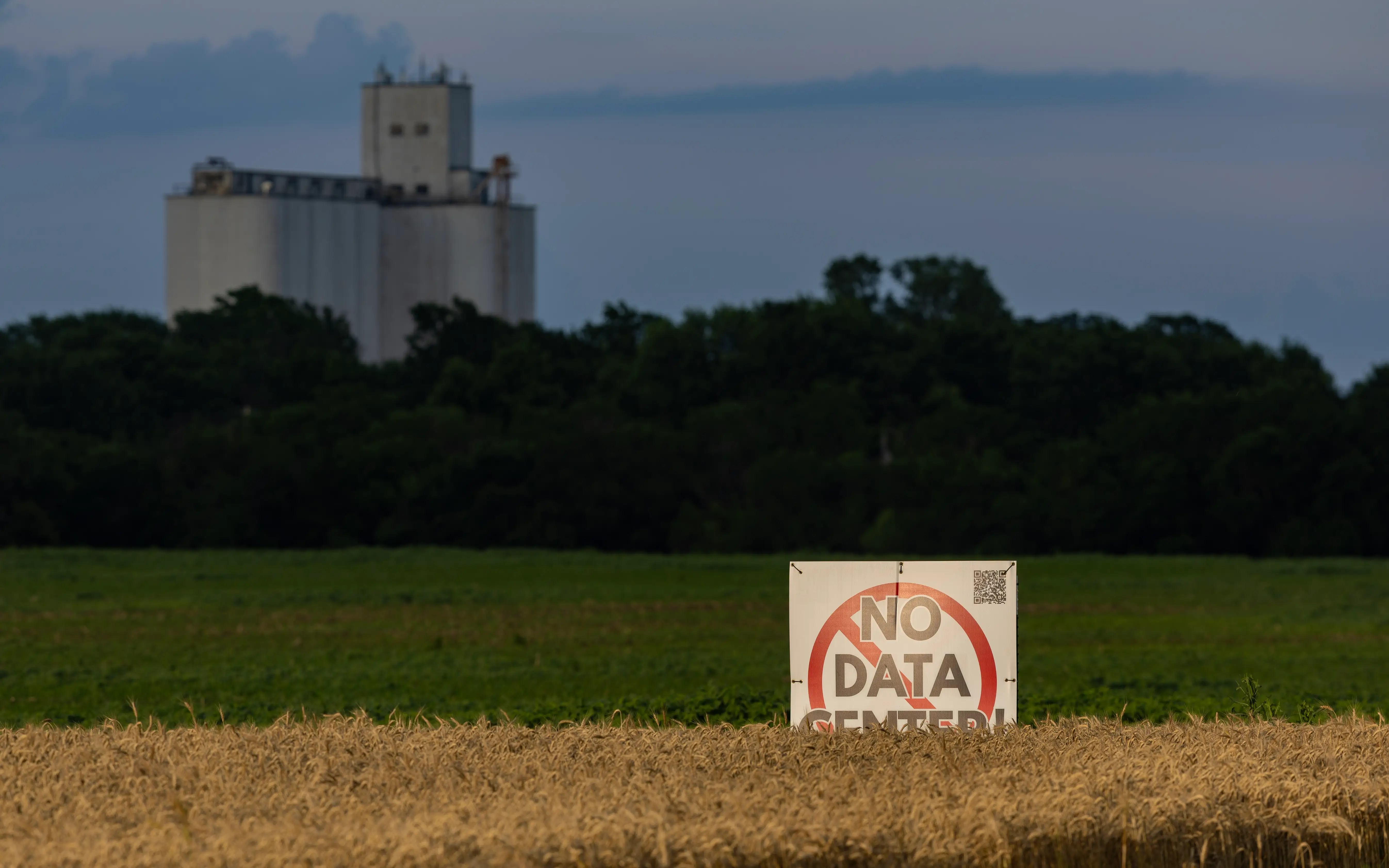 Signs protesting a proposed data center near the towns of Colwich and Andale, Kansas have sprung up in towns and farm fields across the area.