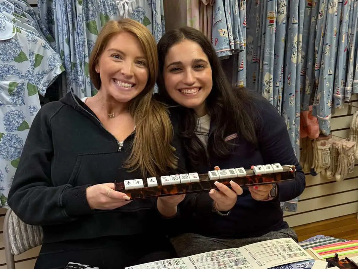 My cousin and I after our first Mahjong win!