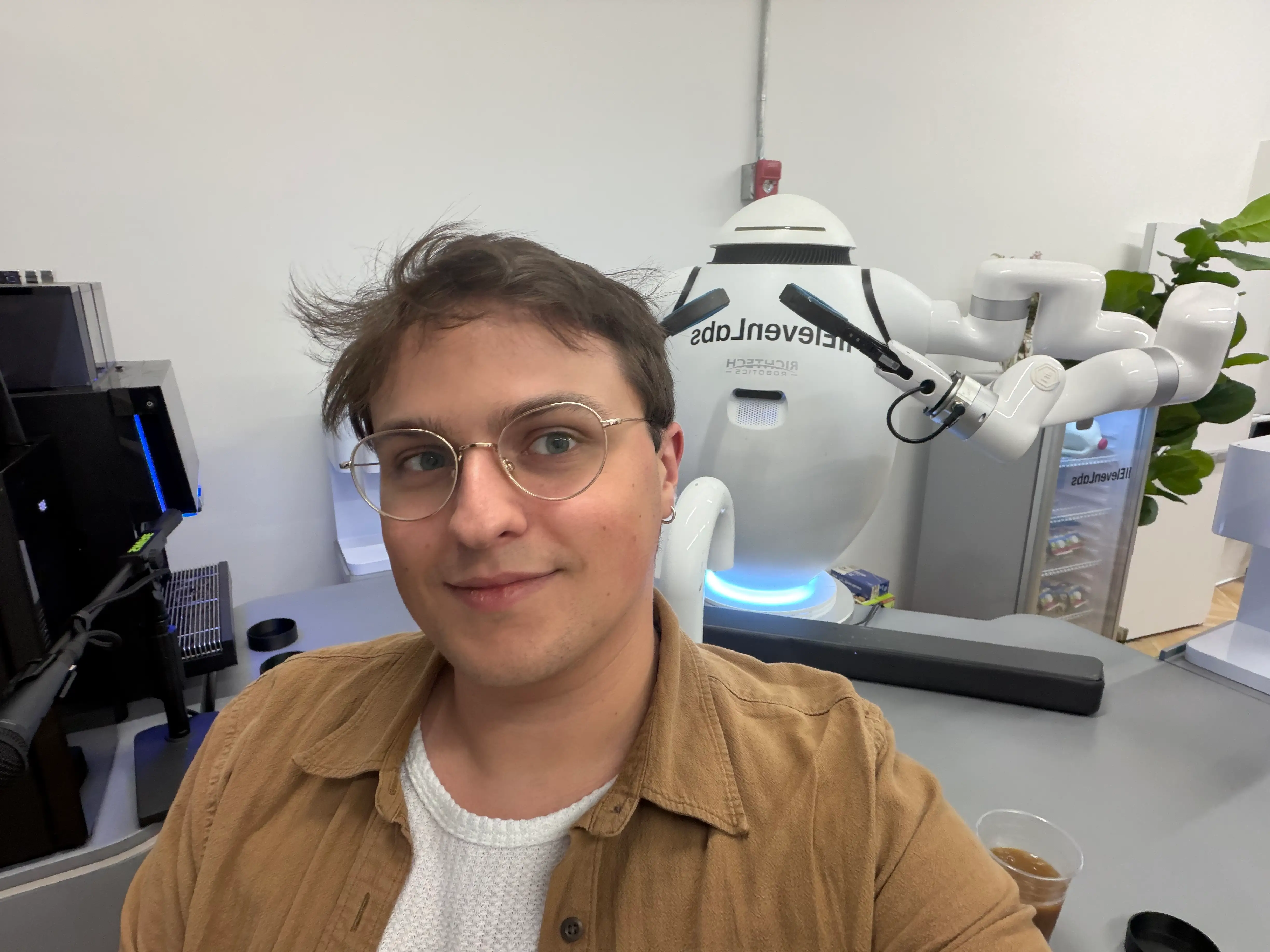 Henry Chandonnet is pictured at the ElevenLabs pop-up in New York.