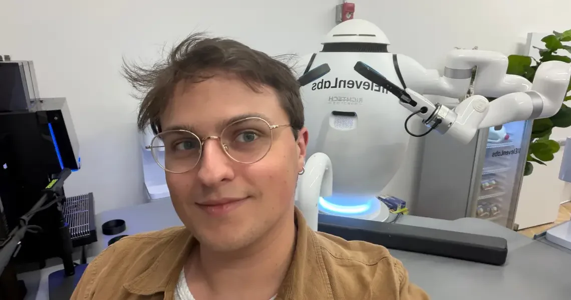I went to ElevenLabs’ NYC pop-up. A robot poured me cold brew before I haggled with an AI shopkeeper.