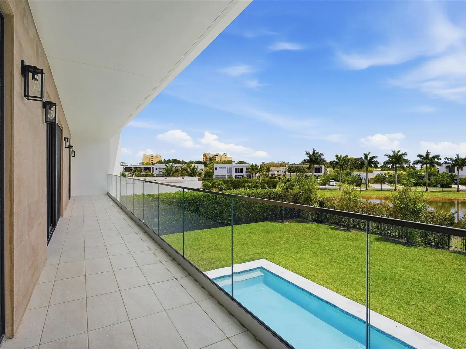The view from the patio of 16570 Sunset Way, a luxury property for sale in Miami