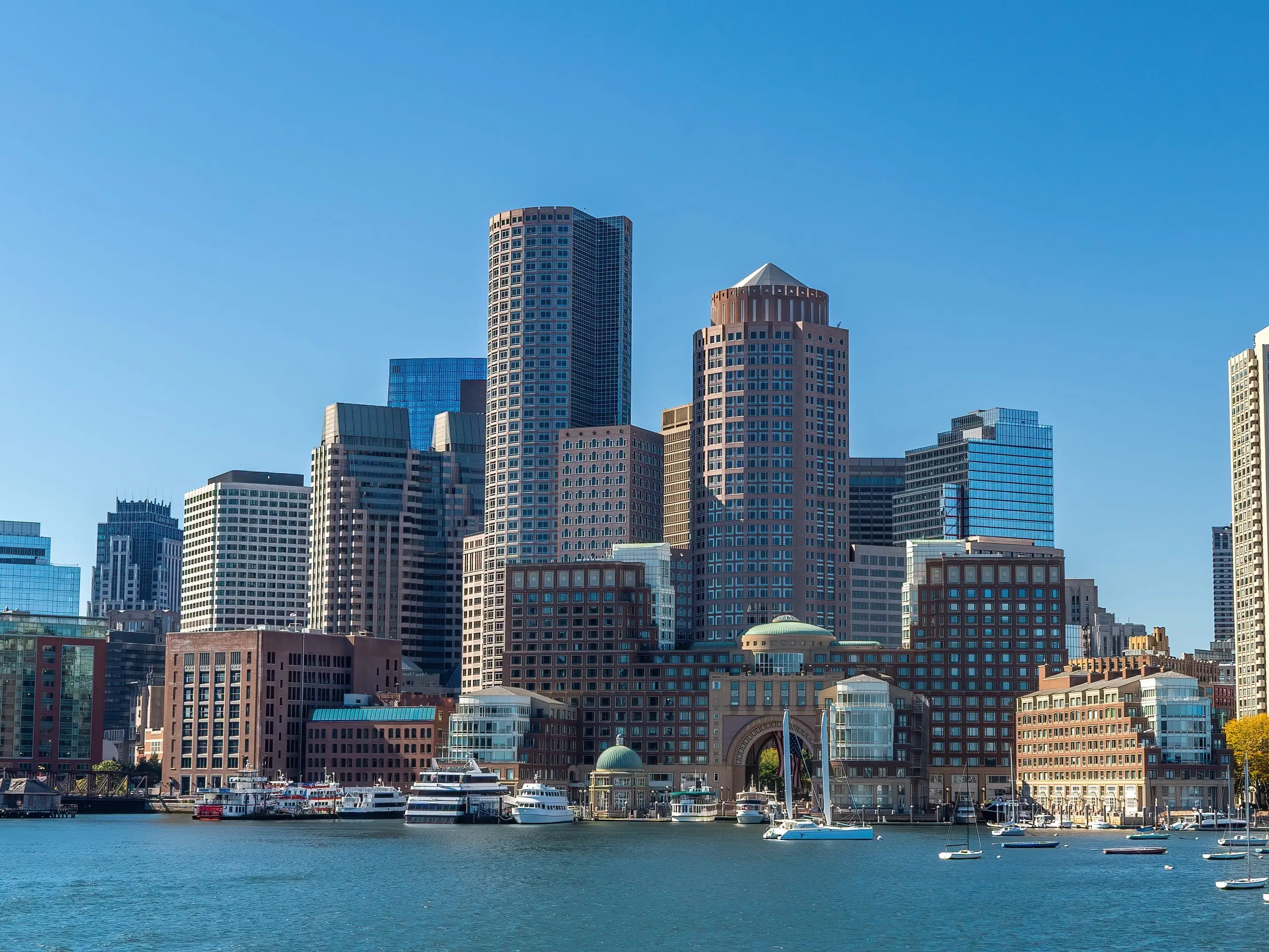 Boston skyline from the water