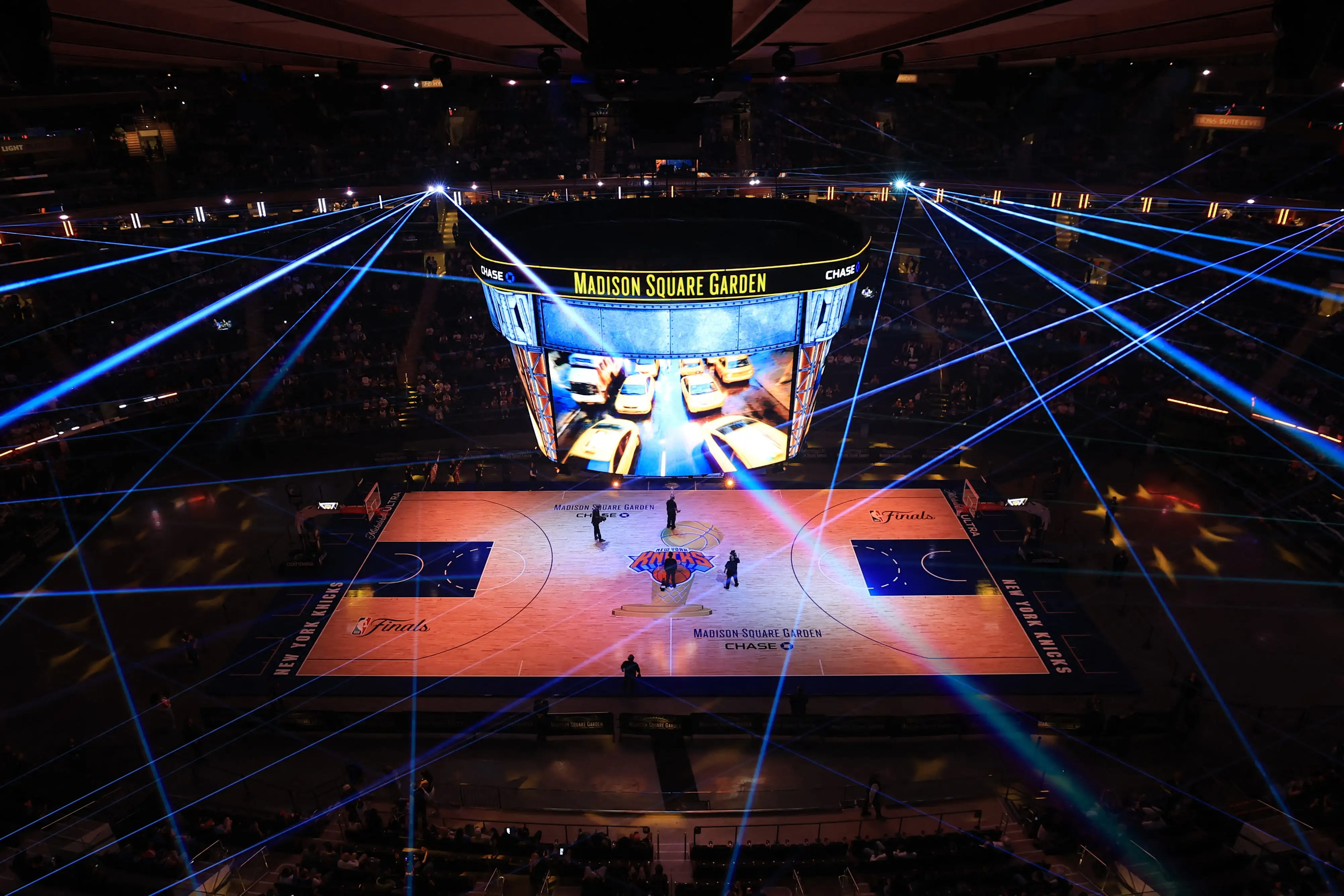 Madison Square Garden will host game three of the NBA Finals between the New York Knicks and the San Antonio Spurs on Monday.